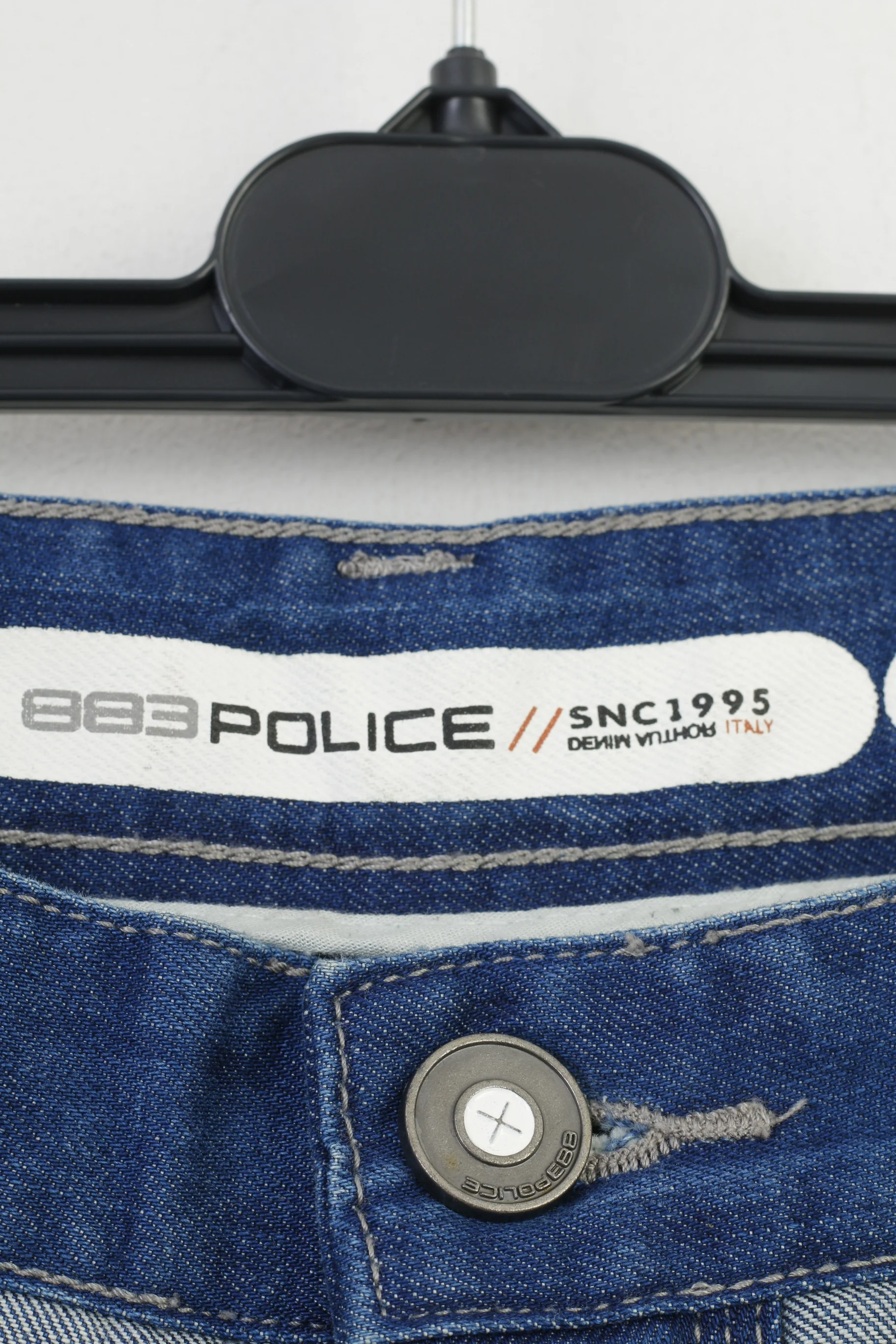 882 POLICE Men 30 Jeans Trousers Picolino Blue Denim Straight Leg Zipper Pockets Pants - Image 6