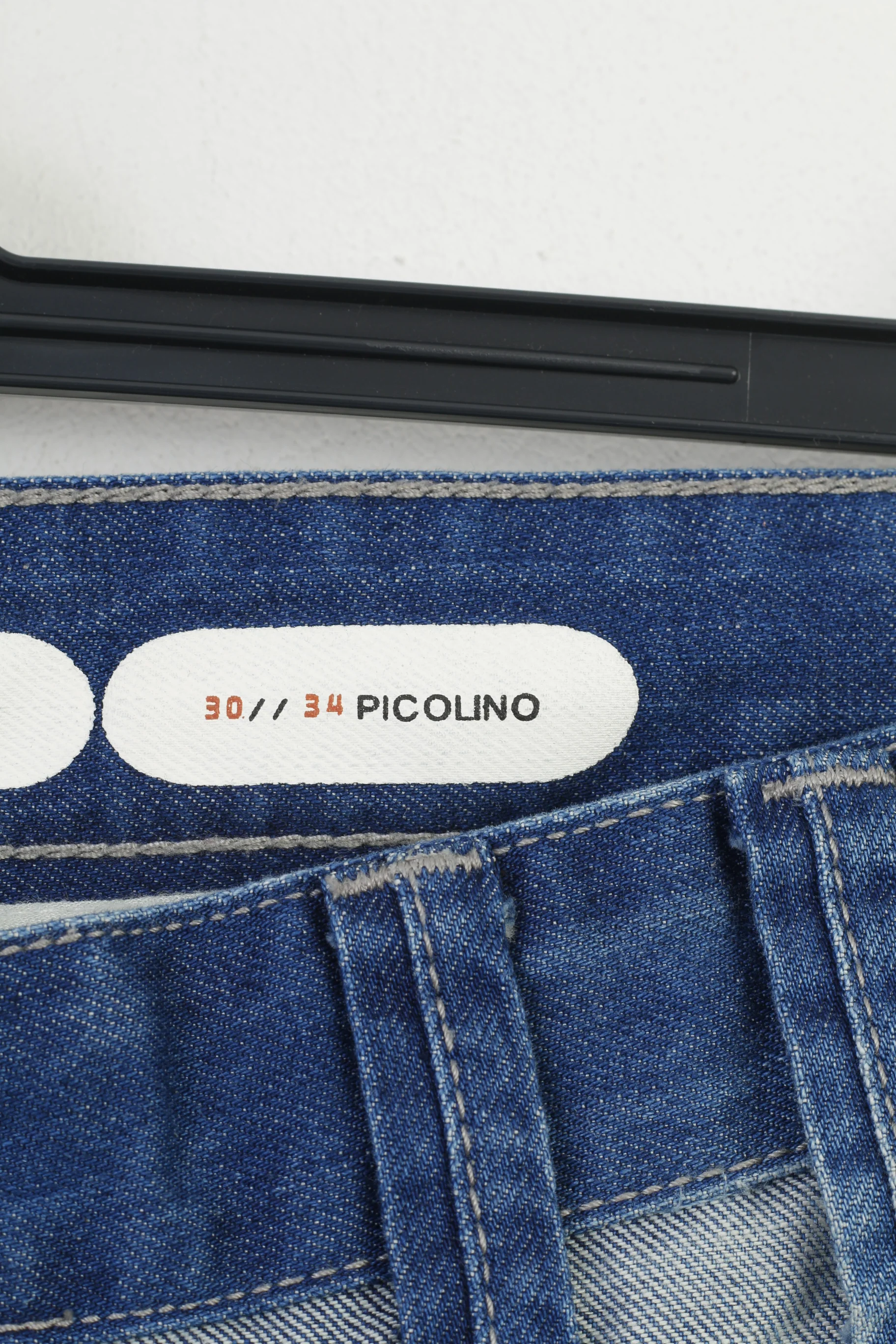 882 POLICE Men 30 Jeans Trousers Picolino Blue Denim Straight Leg Zipper Pockets Pants - Image 7
