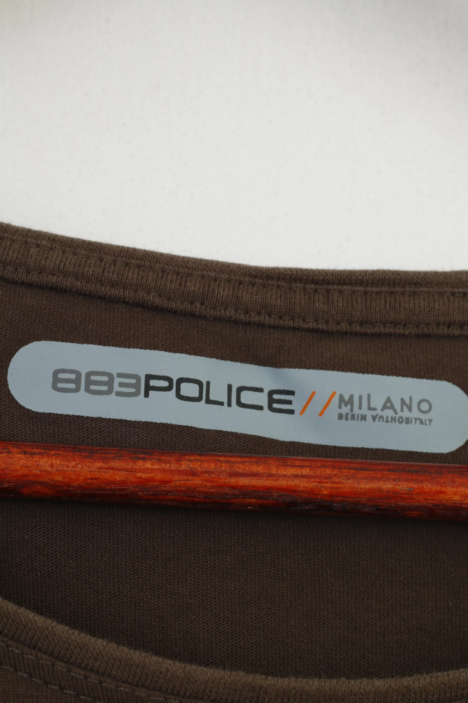 883 Police Men S T-Shirt Brown Cotton Graphic Graffiti Casual Top - Image 5