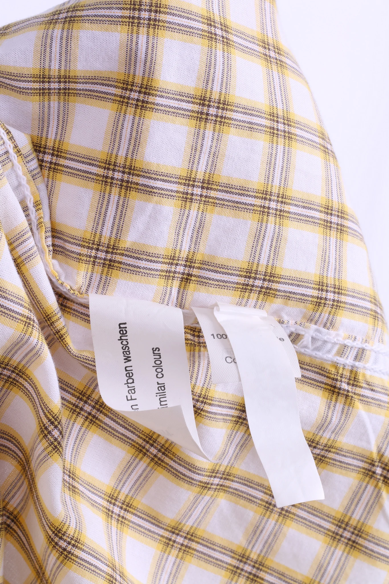 A.W. Dunmore Mens S Casual Shirt Check Yellow Cotton Short Sleeve - Image 6