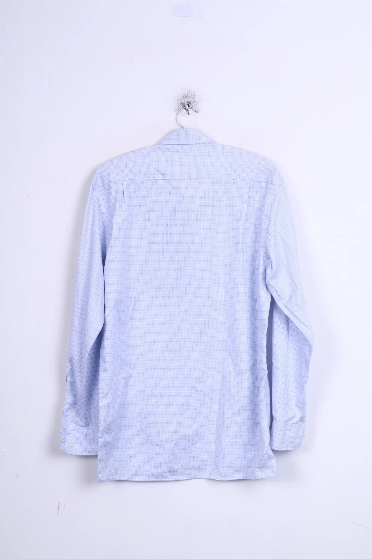 Abercrombi & Fitch Mens 38 M Casual Shirt Blue Check Long Sleeve - Image 6