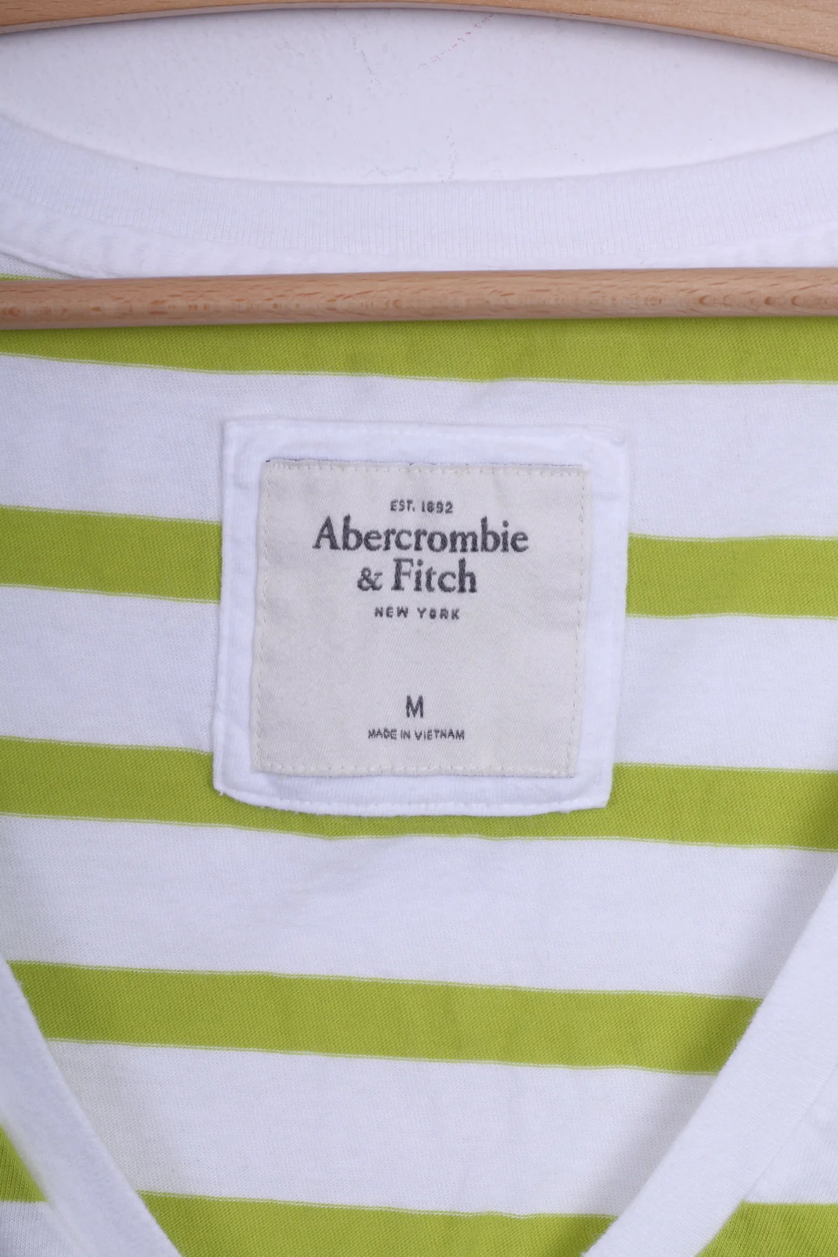 Abercrombie & Fitch Womens M Shirt Striped White V Neck Cotton - Image 3
