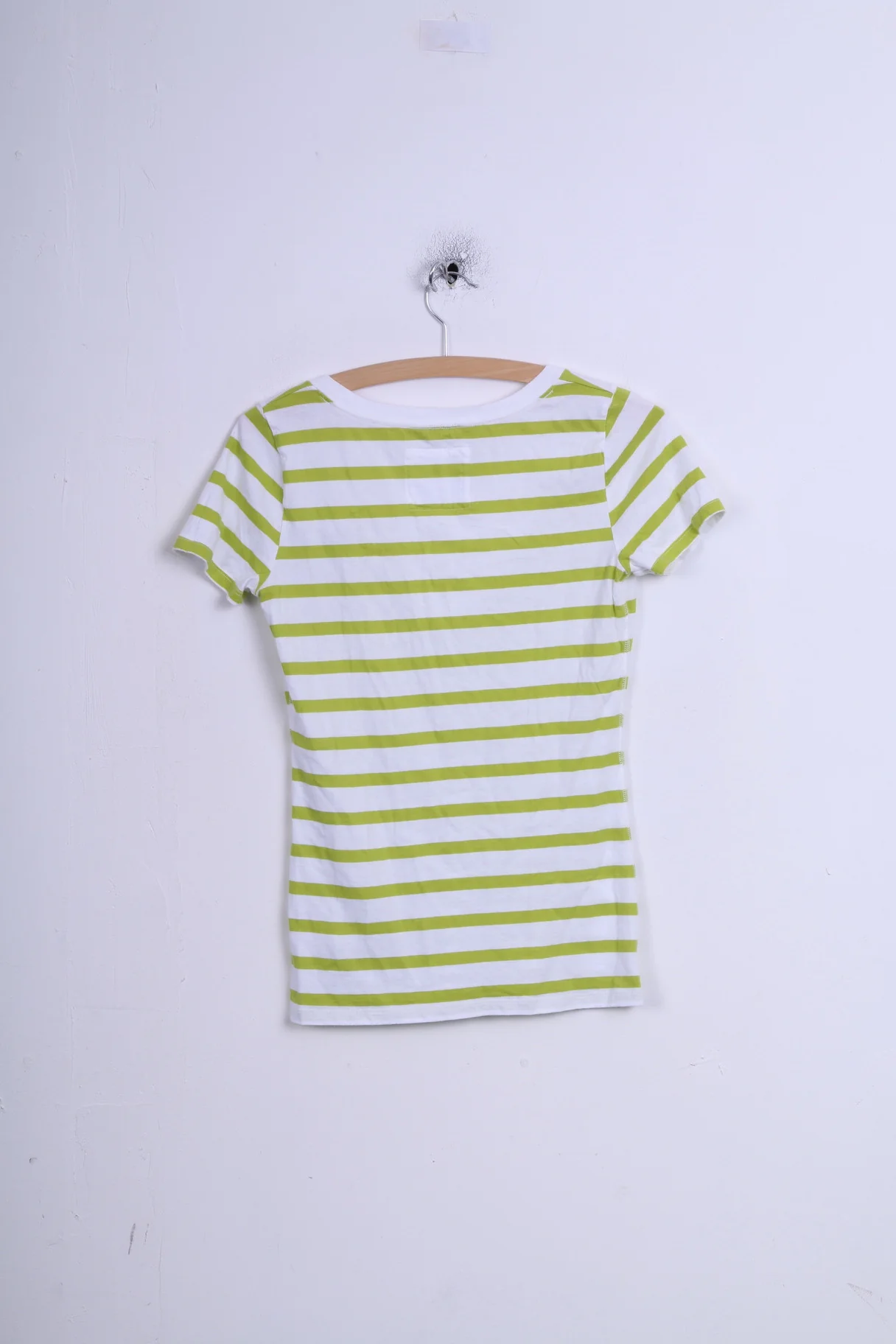 Abercrombie & Fitch Womens M Shirt Striped White V Neck Cotton - Image 4