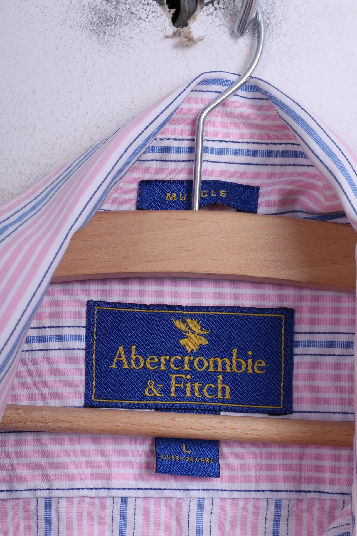 Abercrombie & Fitch Mens L Casual Shirt Striped Muscle Cotton - Image 4