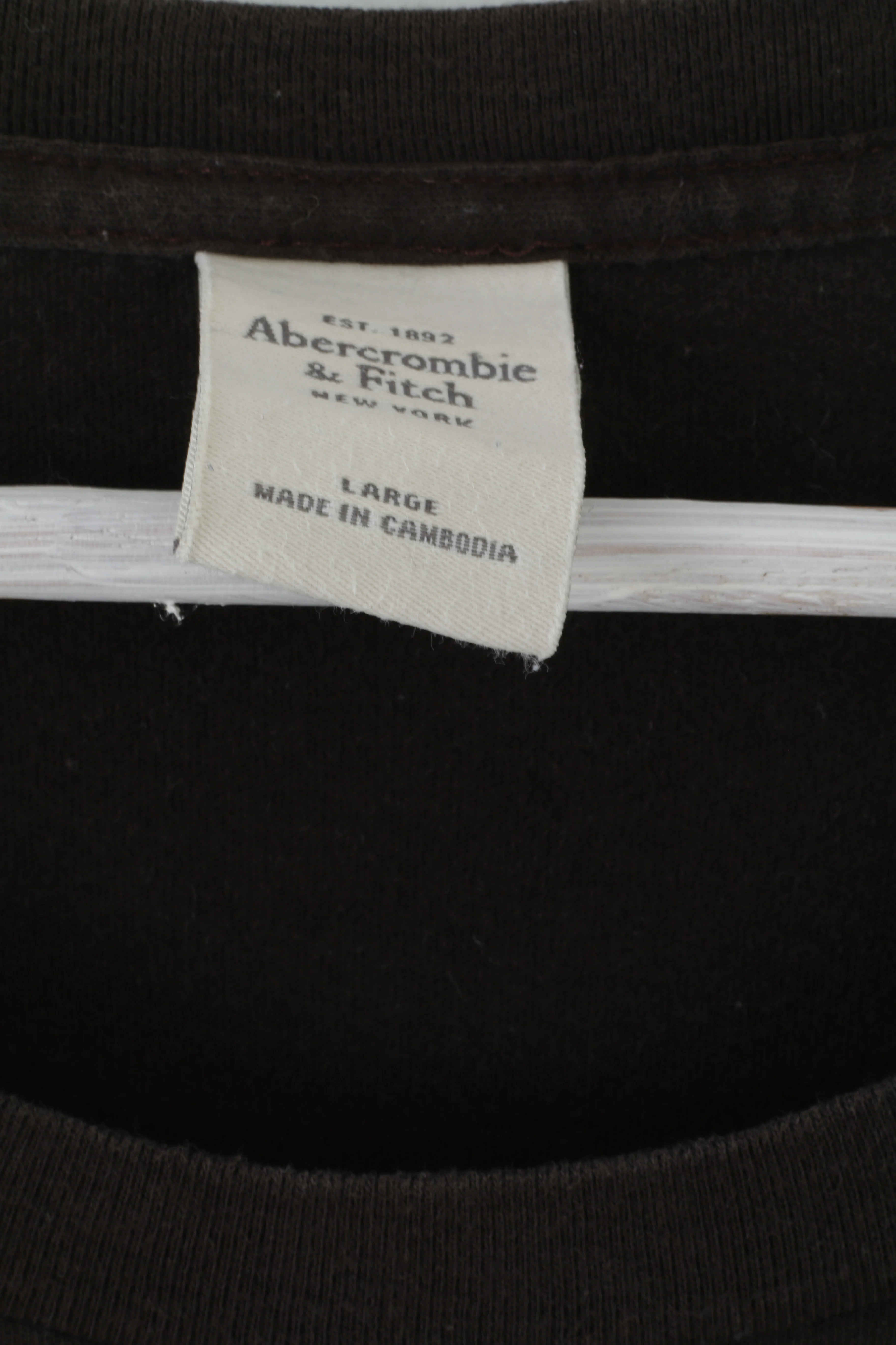 Abercrombie & Fitch Womens L T-Shirt Brown Cotton Torch New York Stretch Top - Image 3