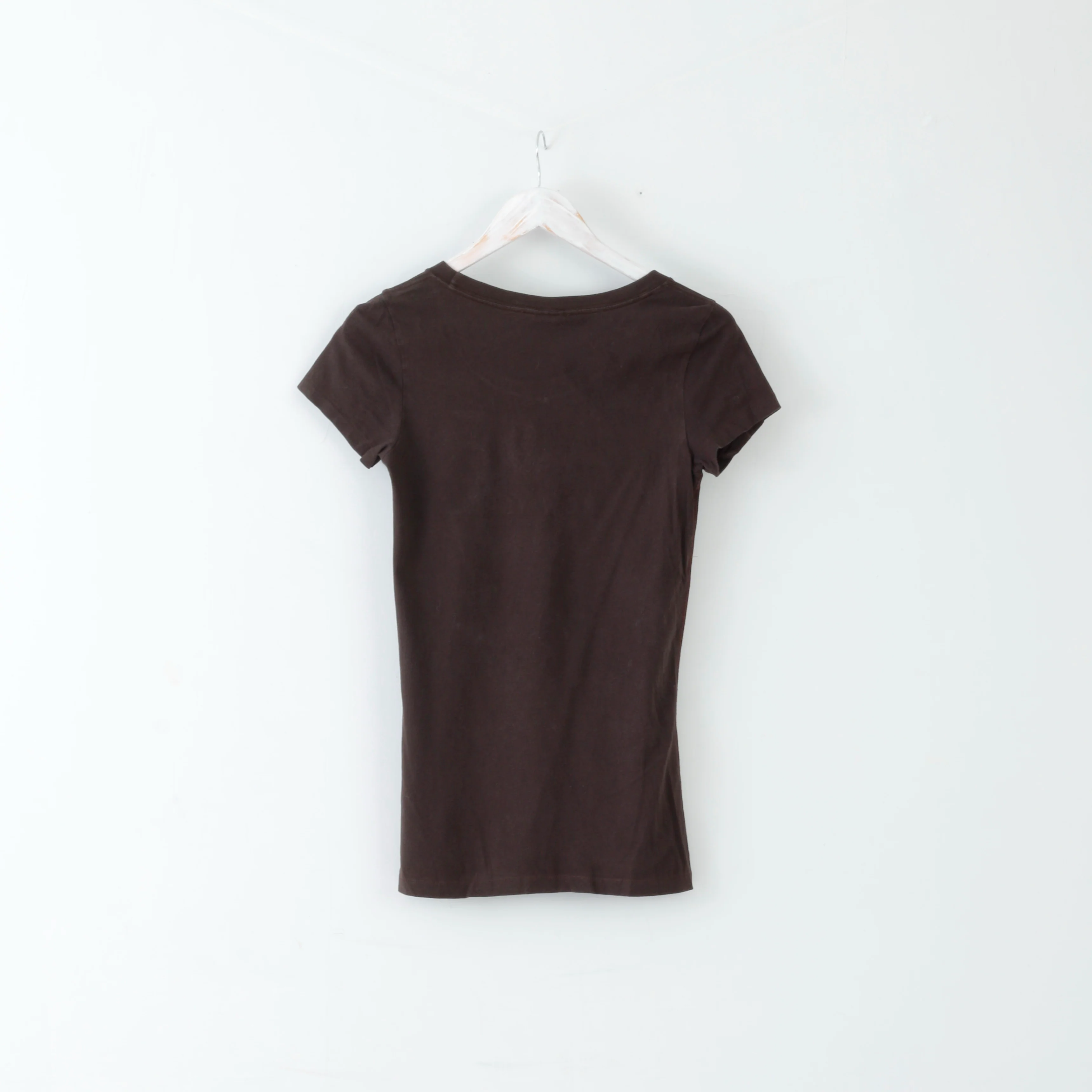 Abercrombie & Fitch Womens L T-Shirt Brown Cotton Torch New York Stretch Top - Image 5