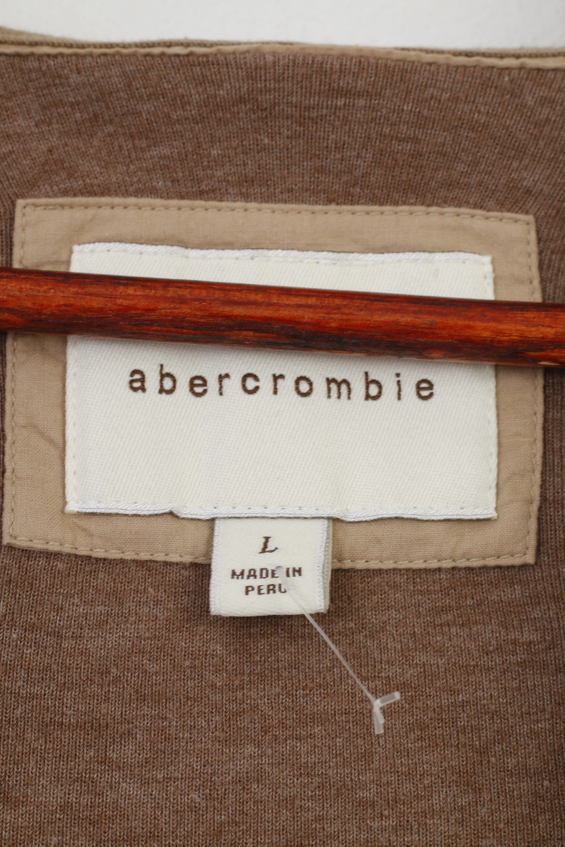 Abercrombie Girls L Shirt Jumper Brown Cotton Hood V Neck Vintage Top - Image 5