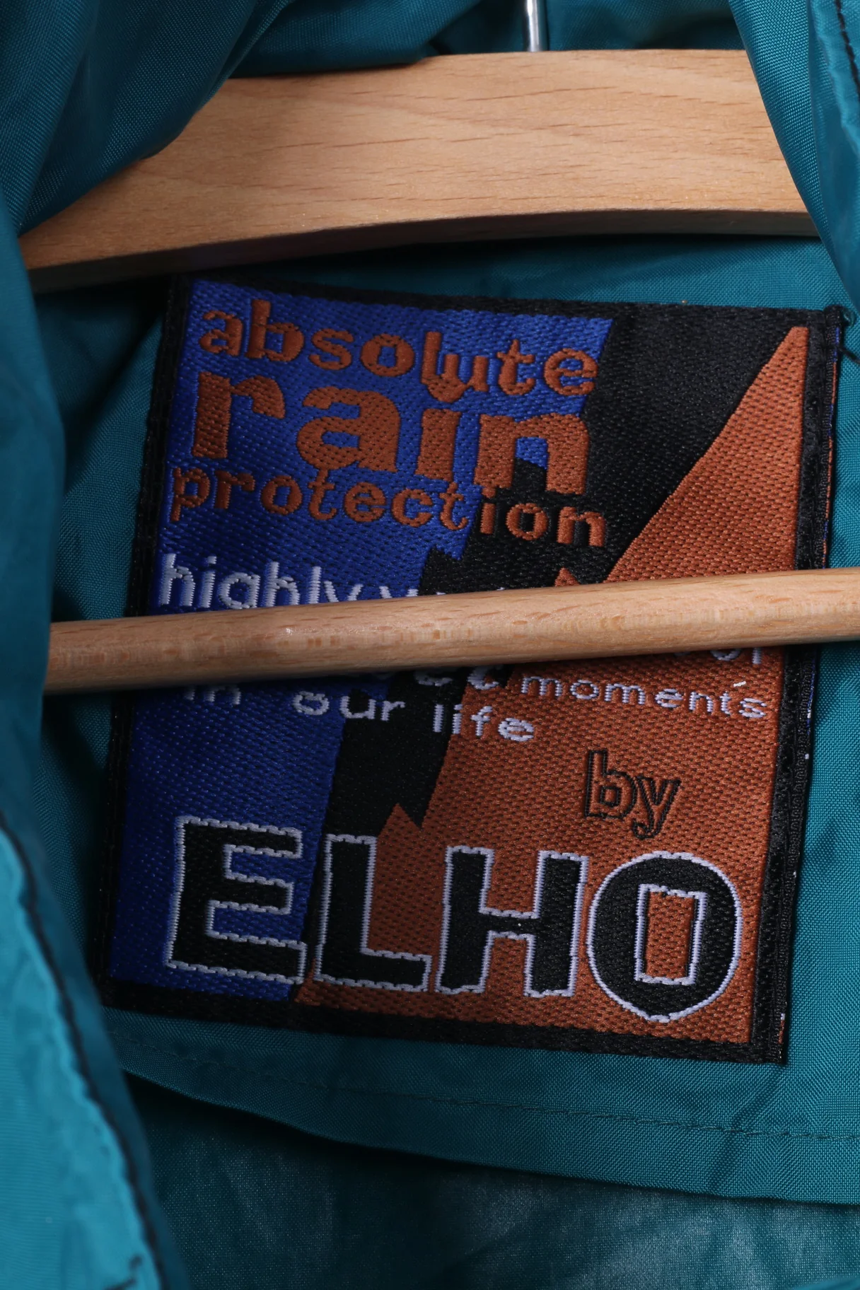 Absolute Rain Protection by Elho Men L Jacket Green Zip Up Vintage 90s Hidden Hood Top - Image 4
