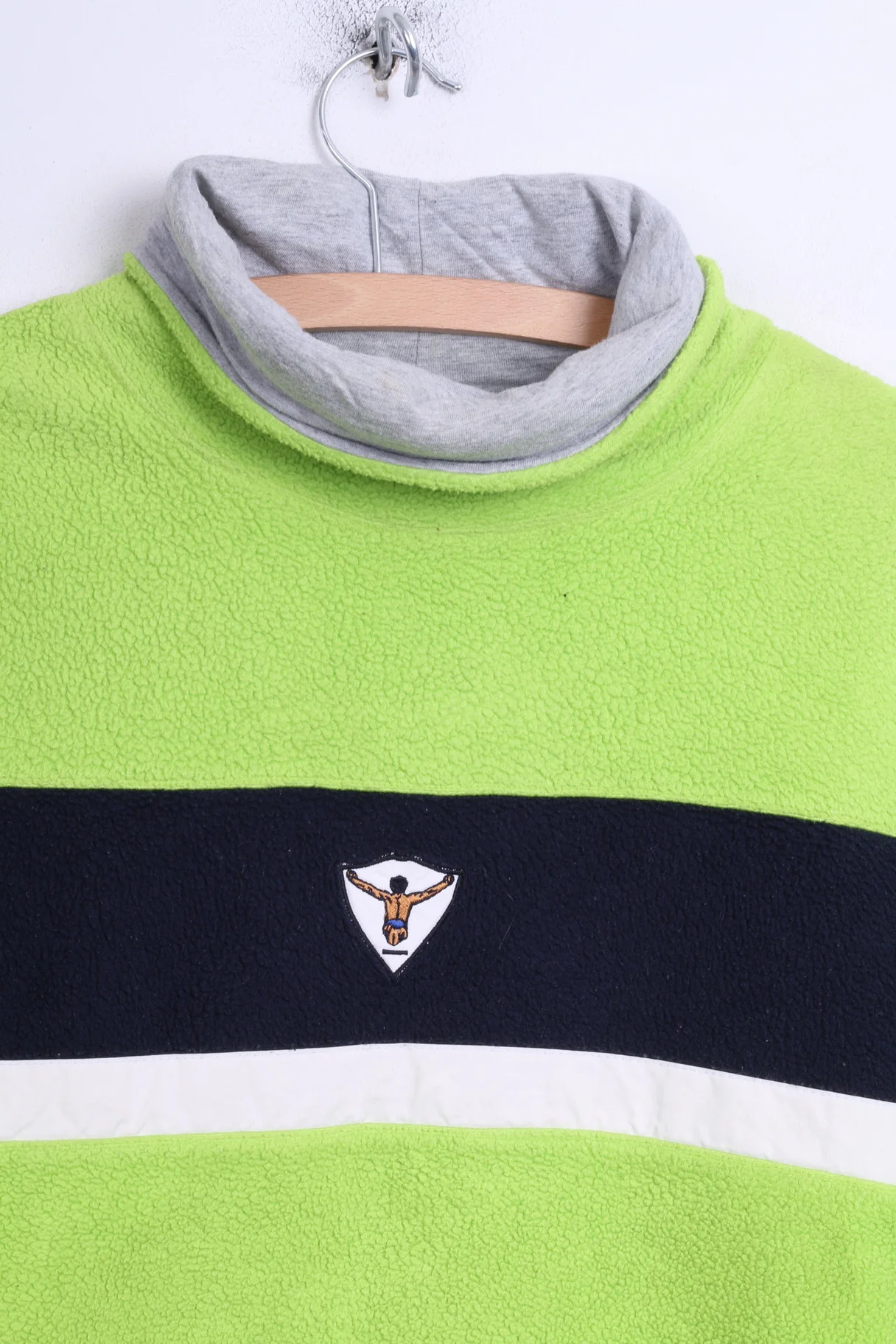 ACTIVEWEAR Womens S Fleece Top Sweatshirt Lime Trutle Neck - Image 3