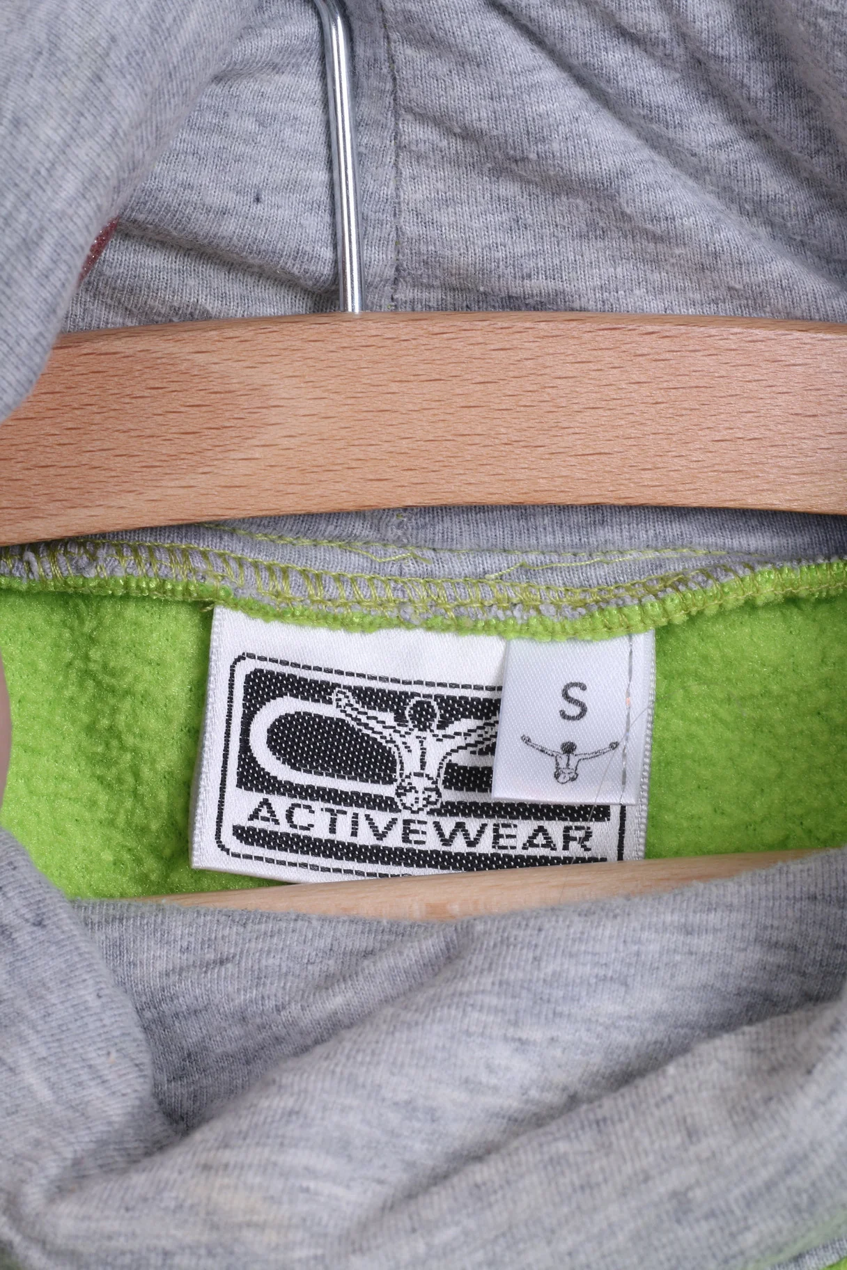 ACTIVEWEAR Womens S Fleece Top Sweatshirt Lime Trutle Neck - Image 4