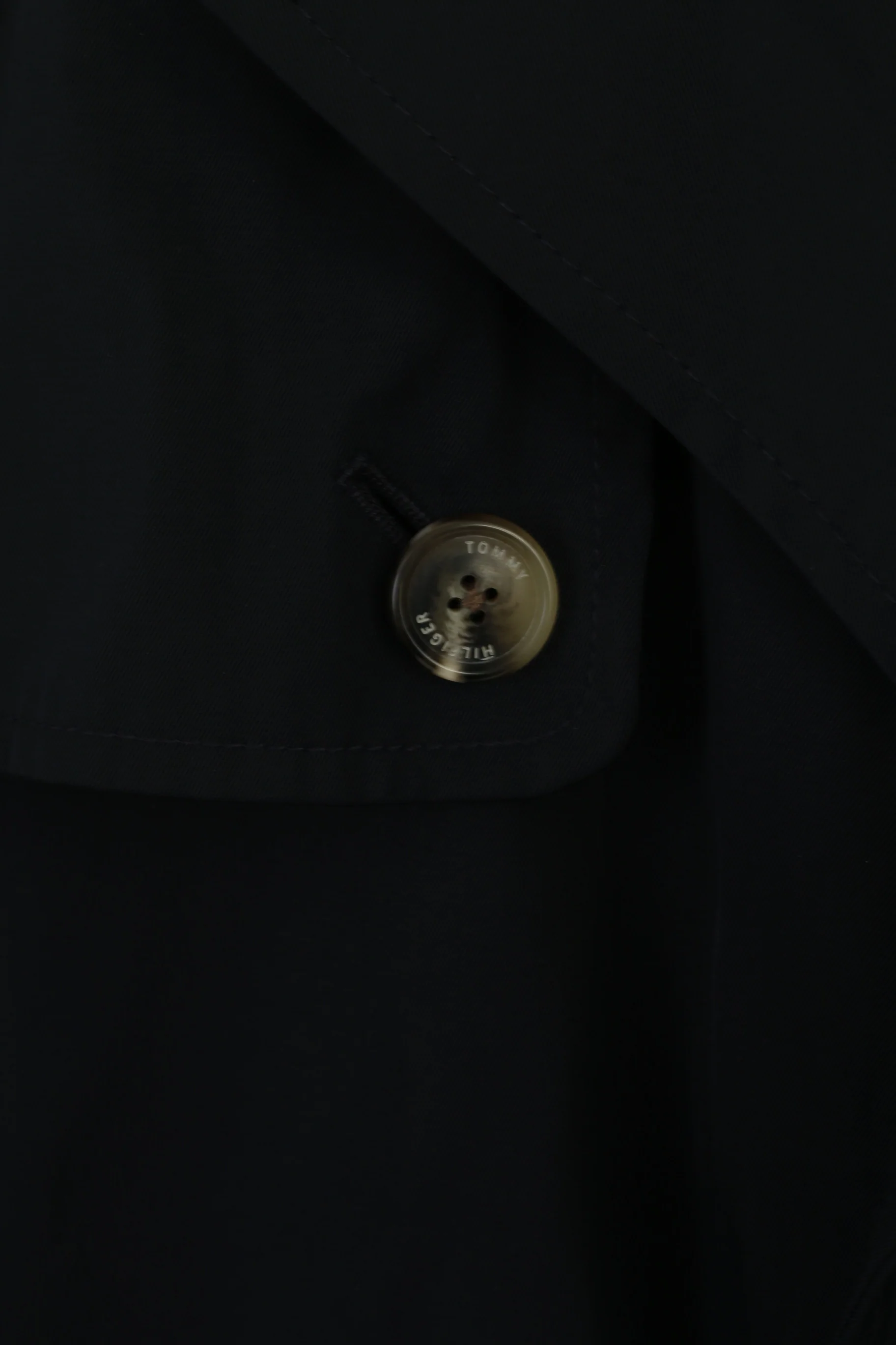 Tommy Hilfiger Tailored Men 54 L Coat Navy Shiny Belted Buttoned Casual Top - Image 5