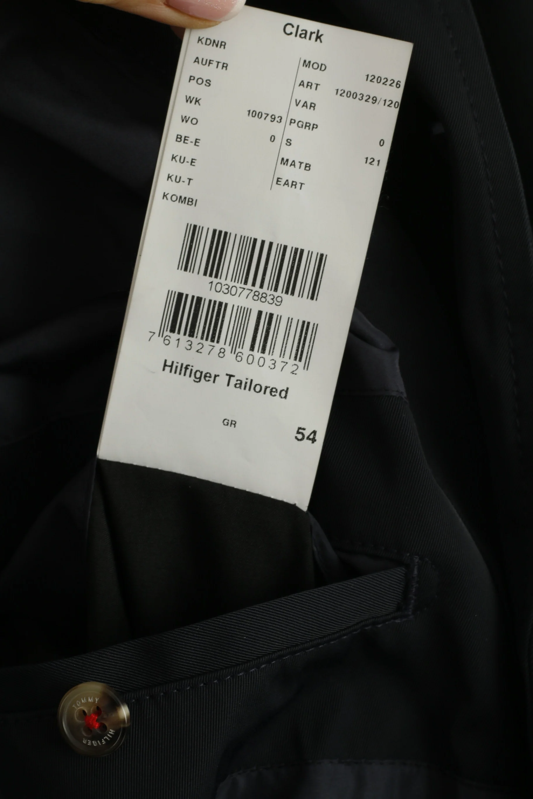 Tommy Hilfiger Tailored Men 54 L Coat Navy Shiny Belted Buttoned Casual Top - Image 7