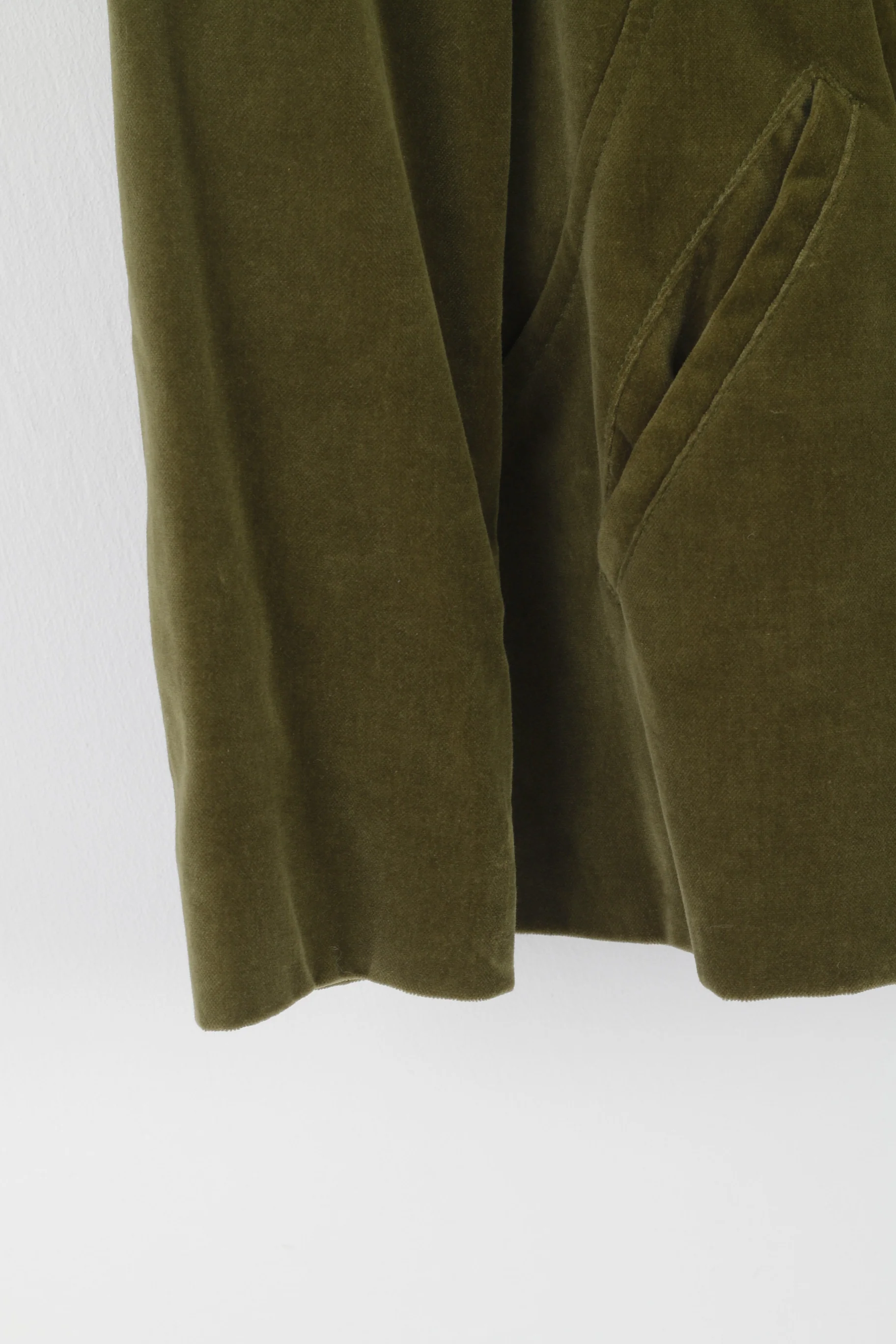 Adagio Women 44 18 XL Blazer Green Cotton Shiny Vintage Single Breasted Jacket - Image 3