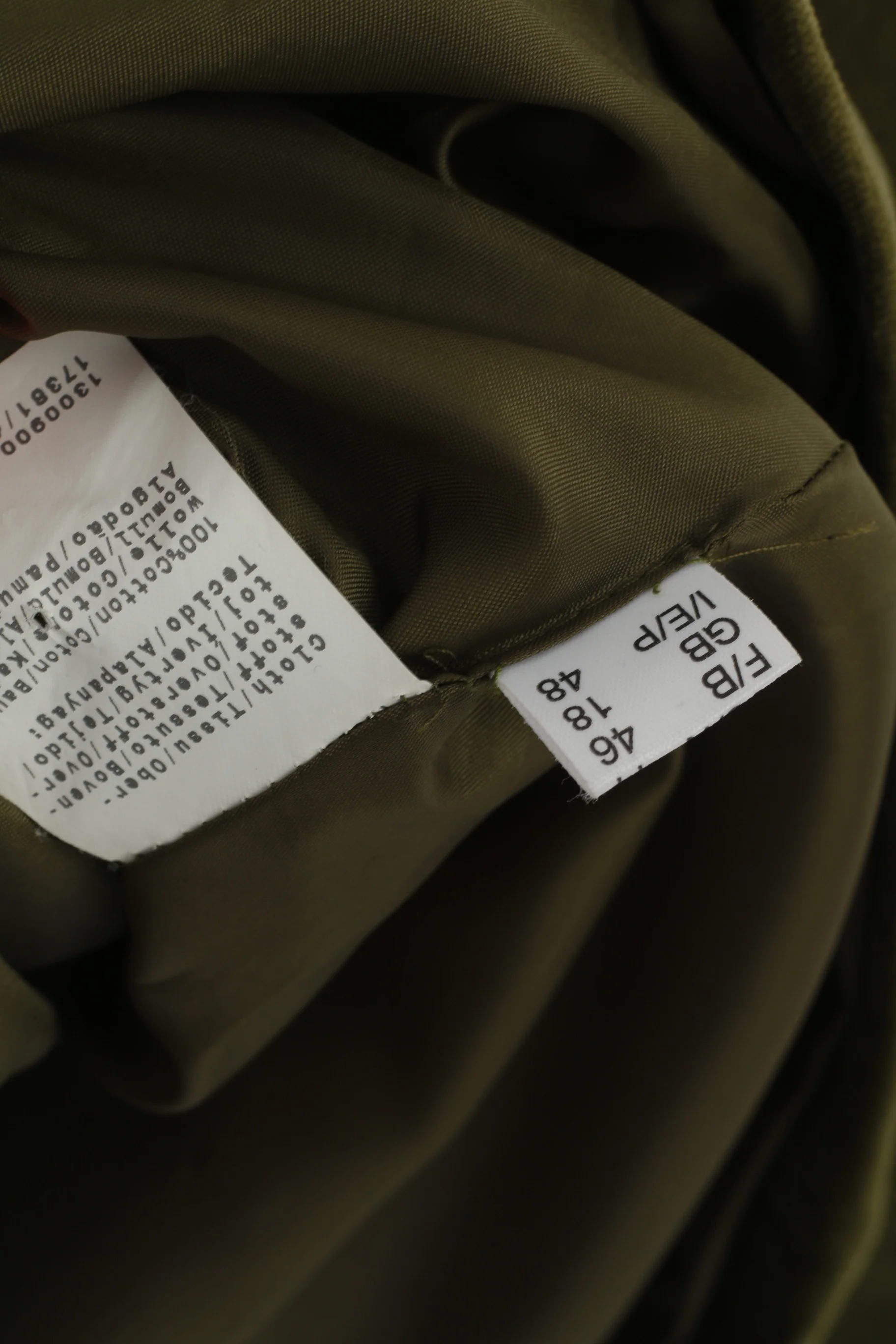 Adagio Women 44 18 XL Blazer Green Cotton Shiny Vintage Single Breasted Jacket - Image 5