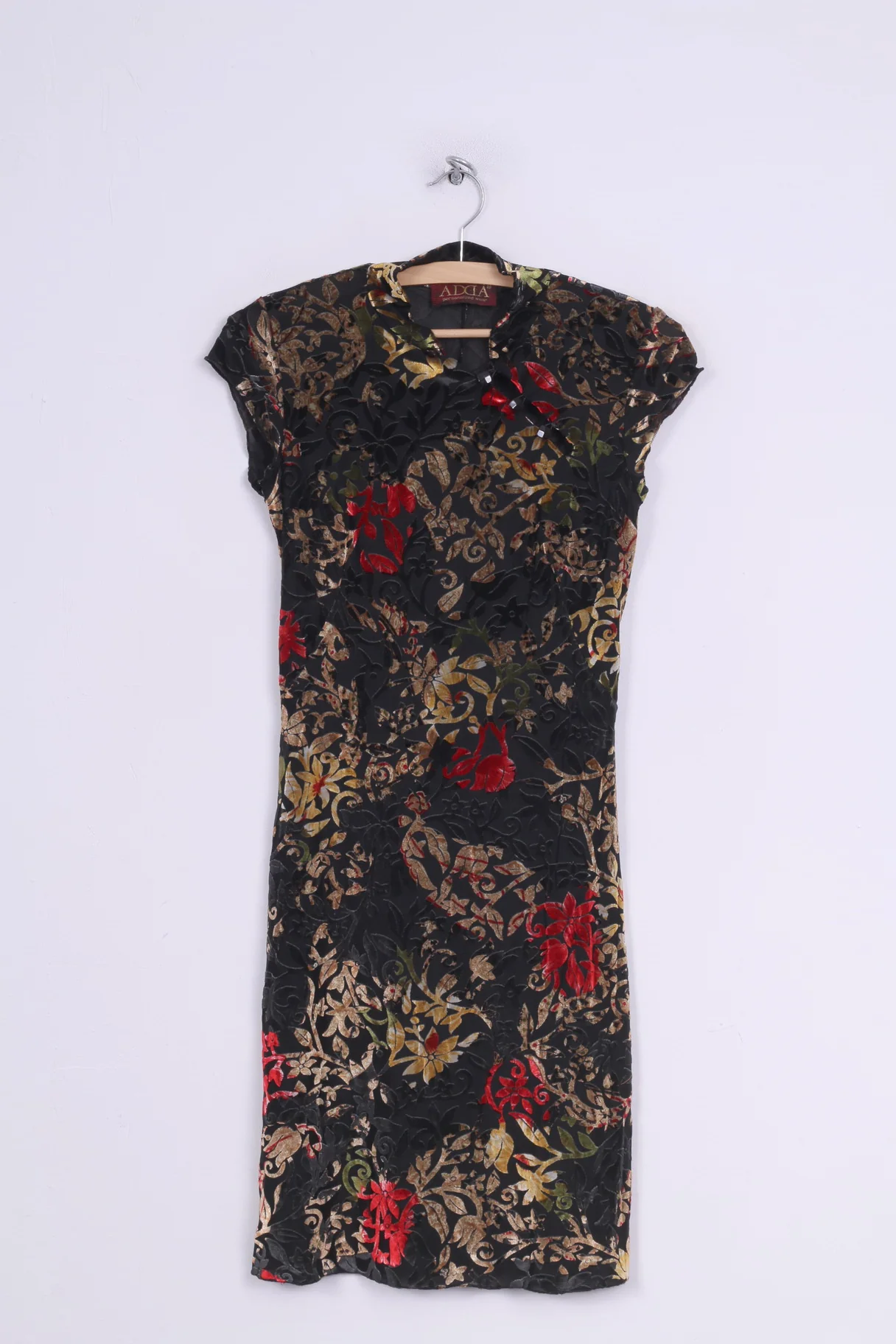 Adda Personalized Wear Womens 38 S Dress Black Mini Chinese Style Flower Print