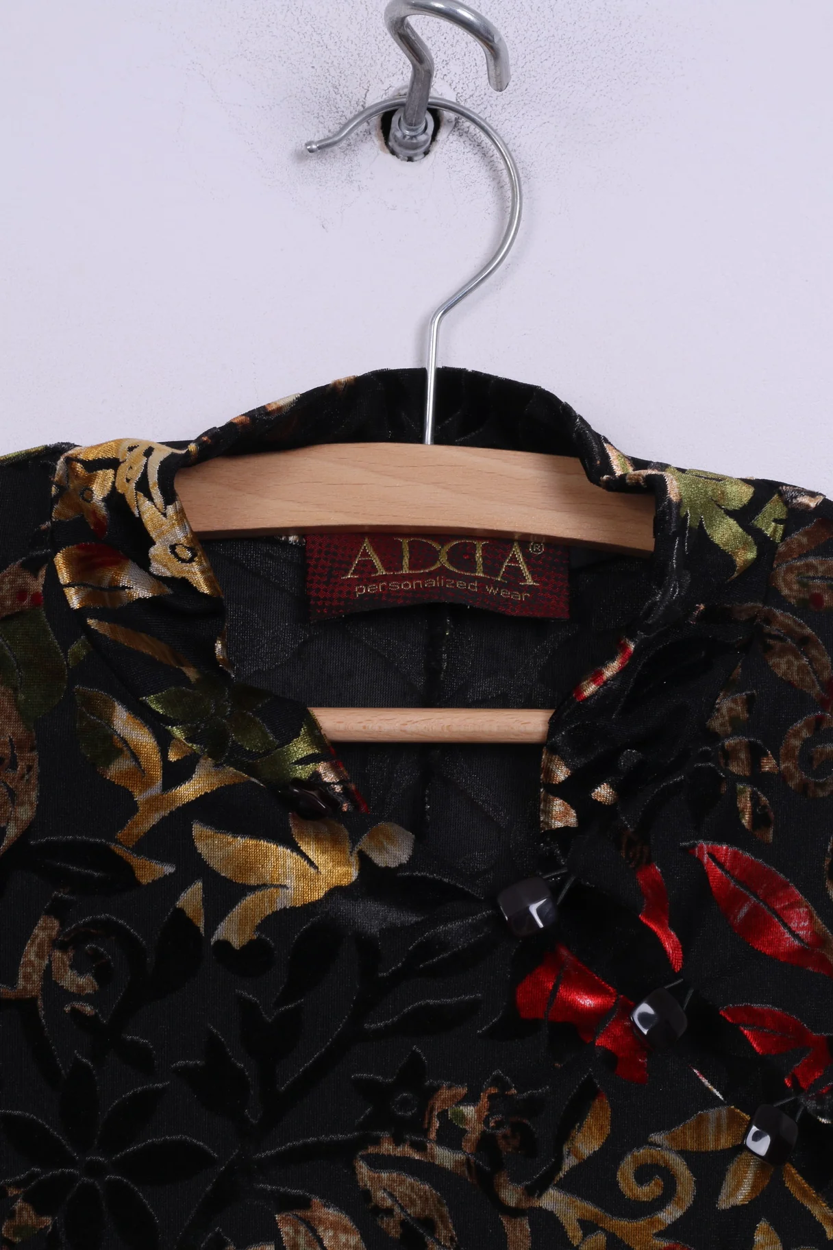 Adda Personalized Wear Womens 38 S Dress Black Mini Chinese Style Flower Print - Image 2