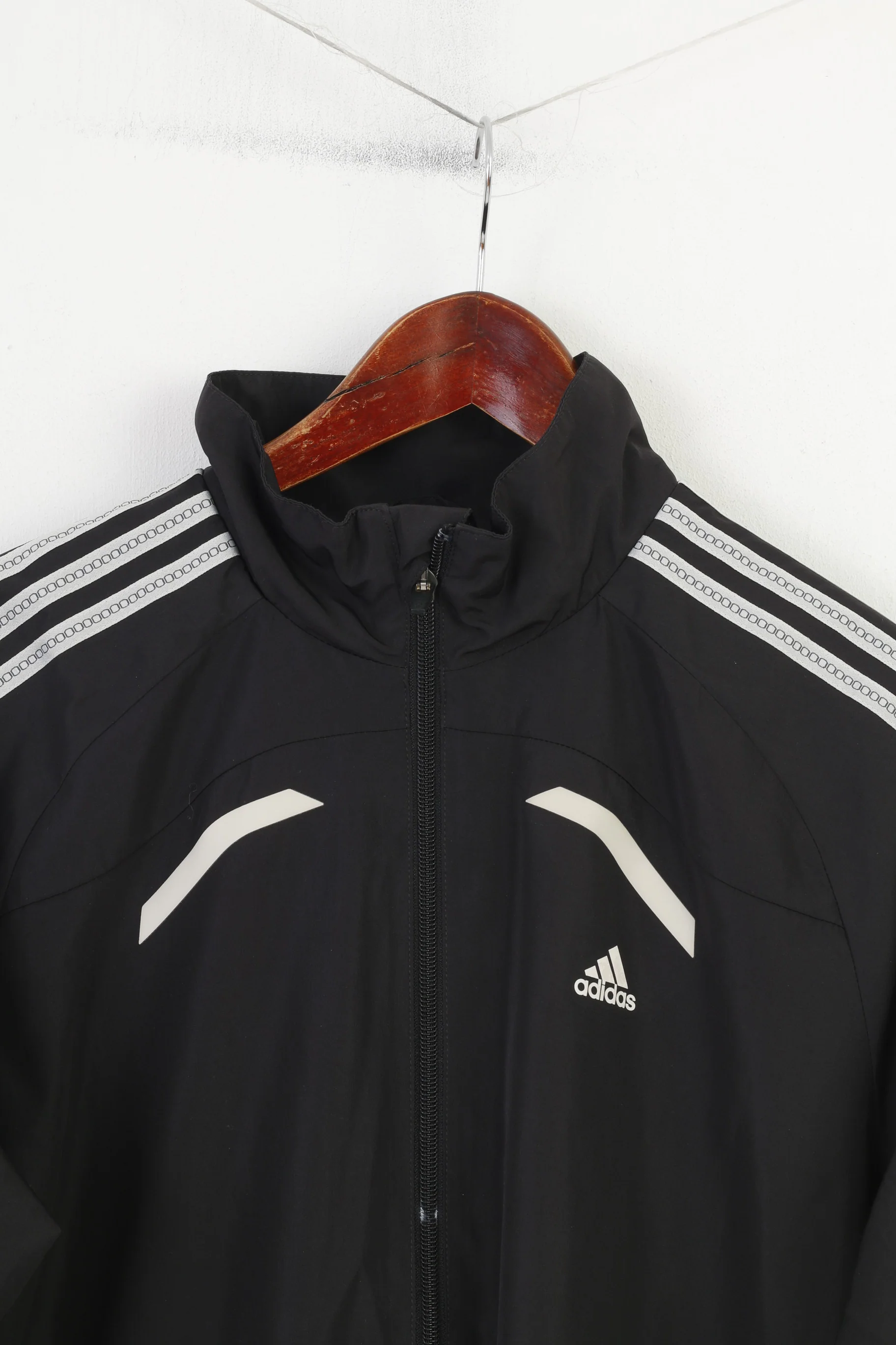 Adidas Boys 178 Jacket Lightweight Black Full Zipper Sportswear Clima Cool Vintage Top - Image 2