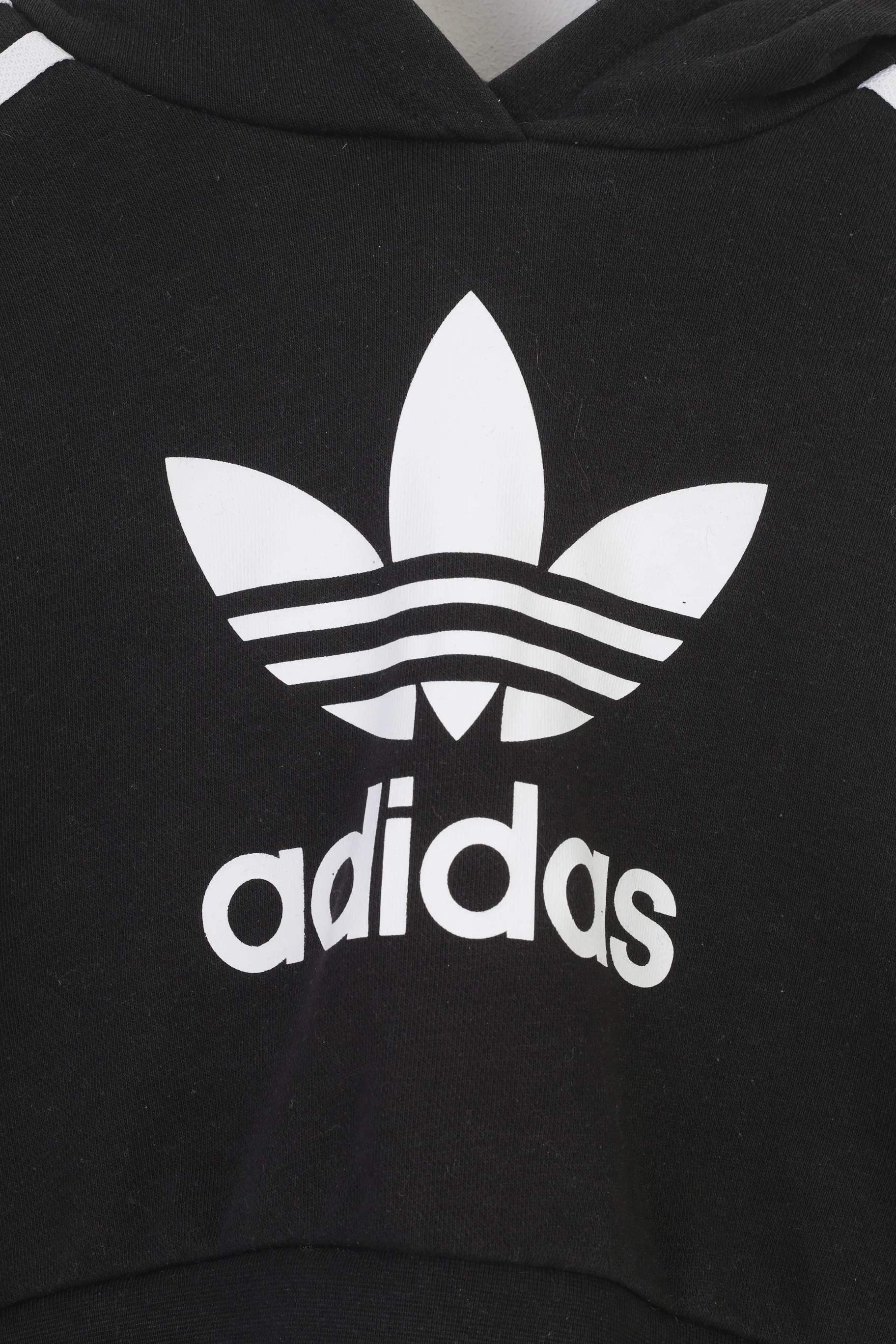 Adidas Girls 140 9 Age Sweatshirt Black Hoodie Cotton Vintage Sport Top - Image 4