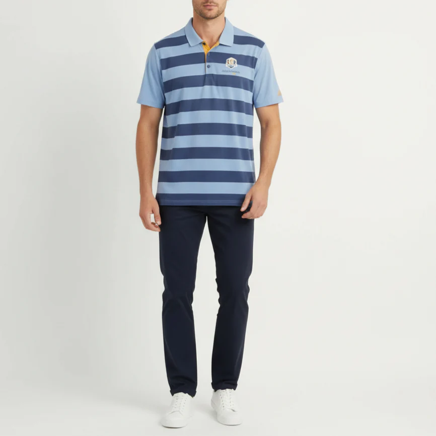 Adidas Golf Men XXL Polo Shirt Blue Ryder Cup 2018 France Le Golf National Top