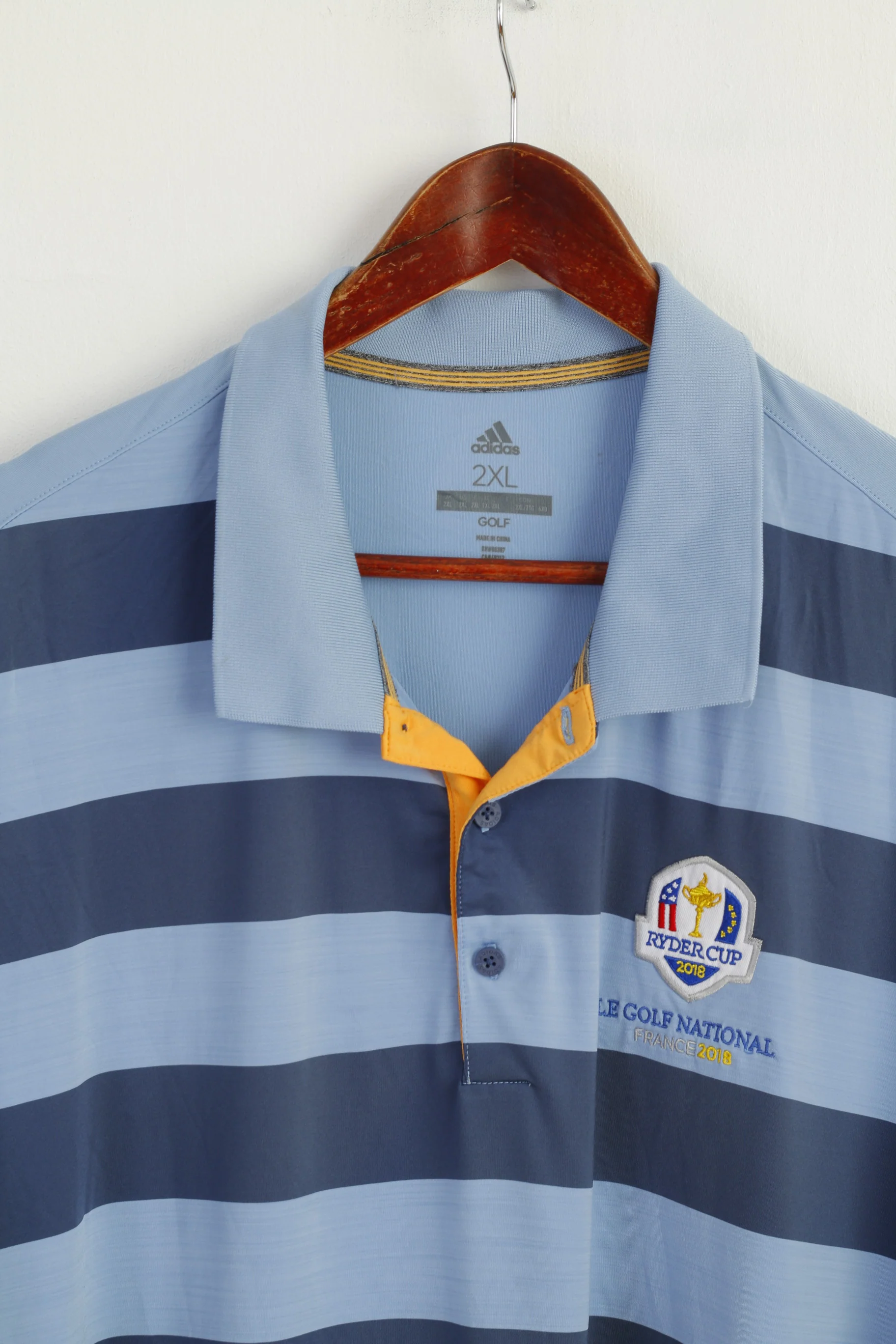 Adidas Golf Men XXL Polo Shirt Blue Ryder Cup 2018 France Le Golf National Top - Image 3