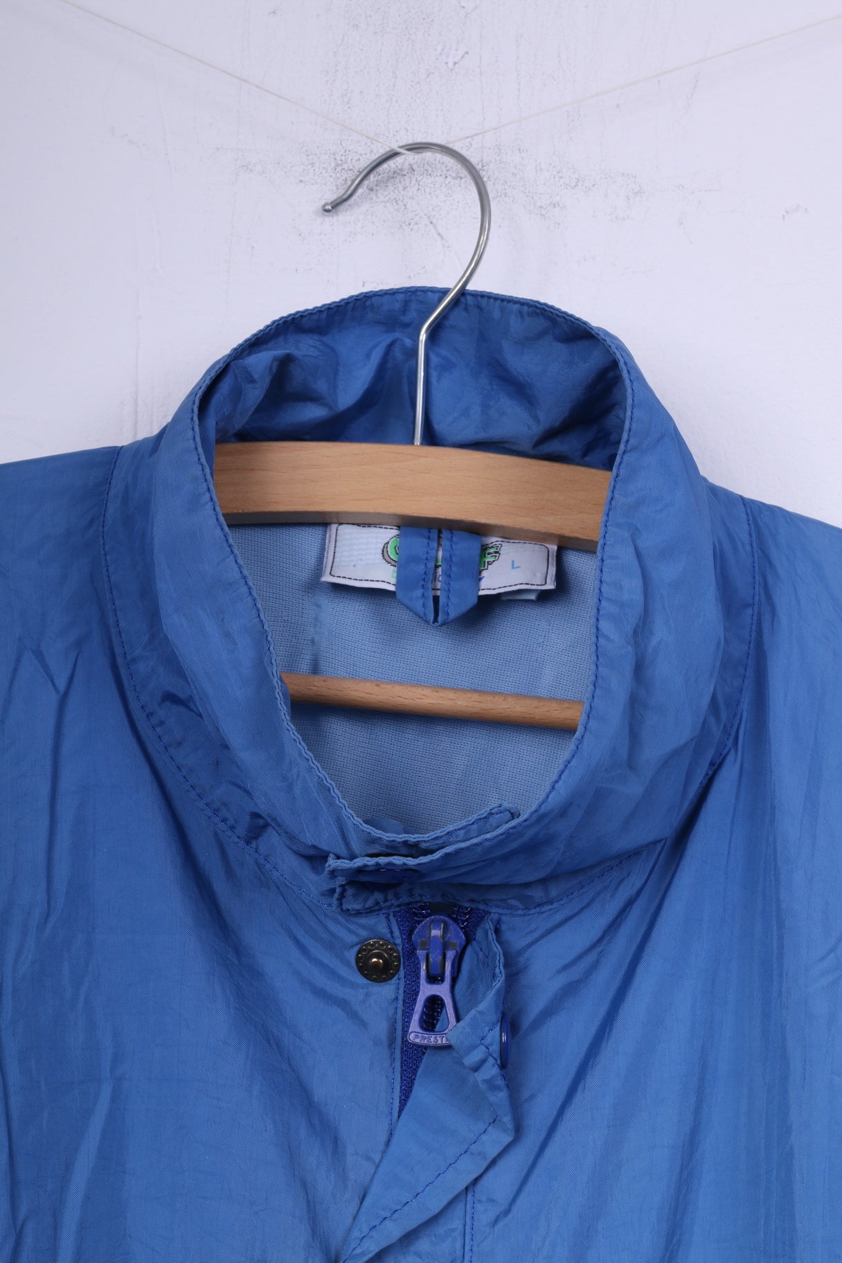 Adidas Golf Mens L Jacket Vintage Blue Zip Up Nylon Sportswear Top - Image 2