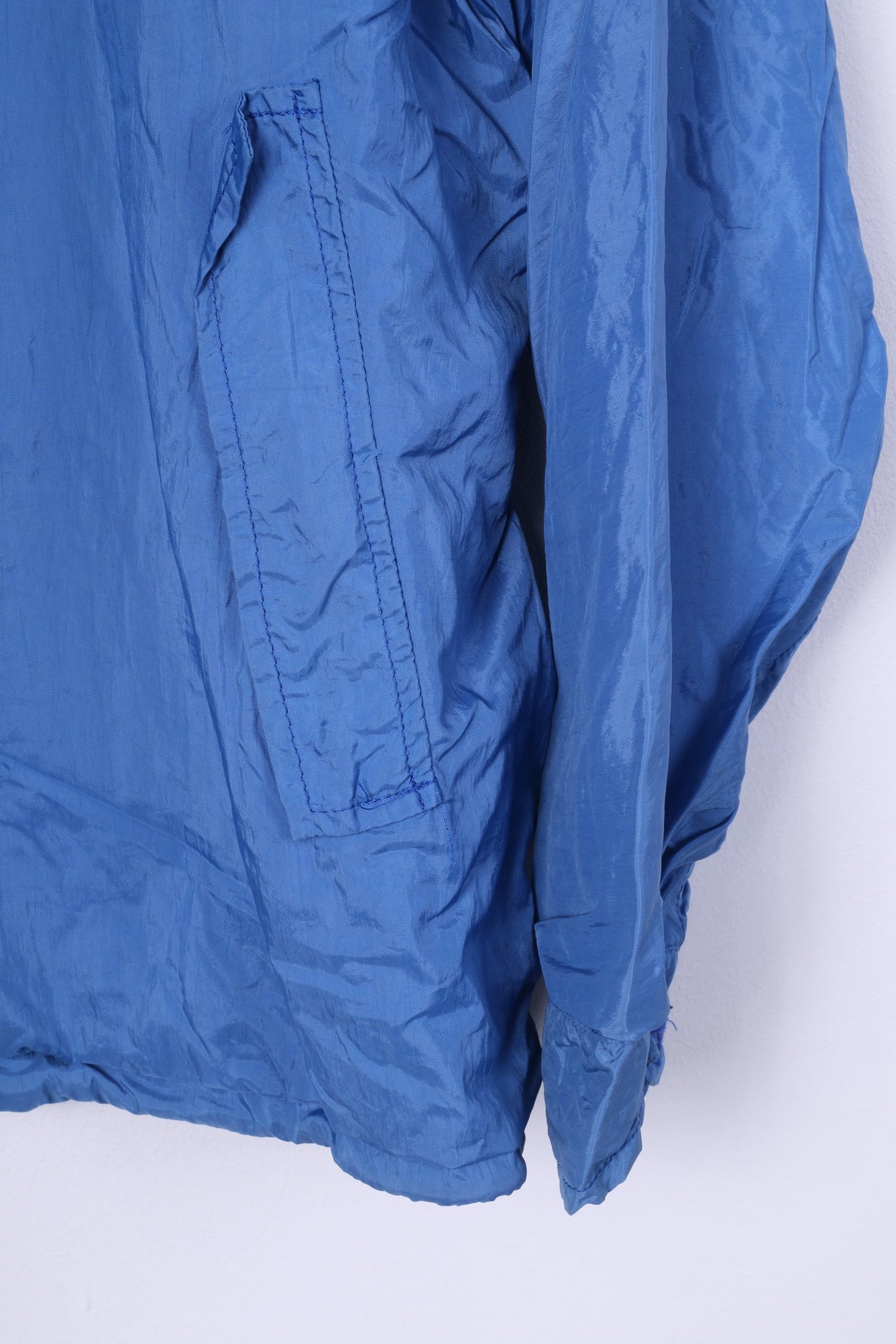 Adidas Golf Mens L Jacket Vintage Blue Zip Up Nylon Sportswear Top - Image 3