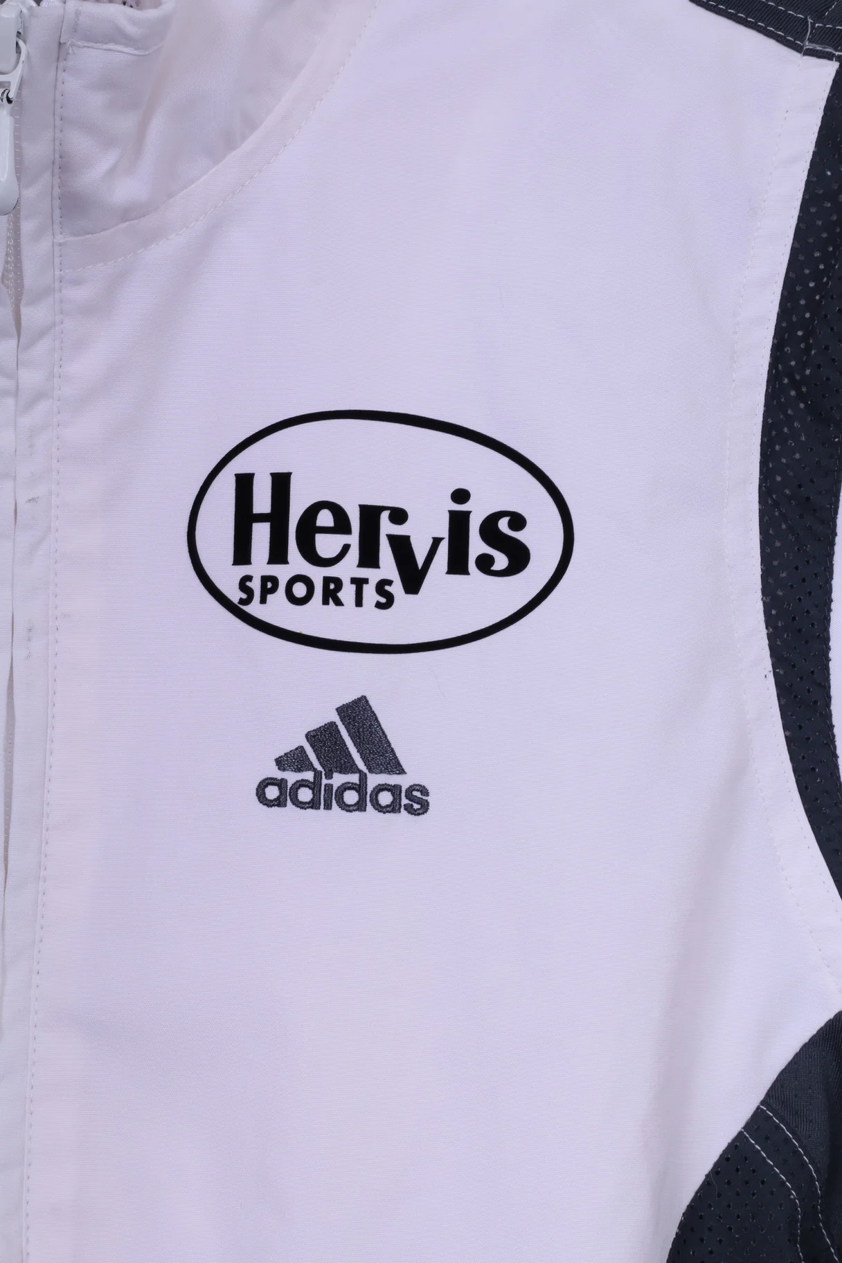 Adidas Hervis Sports Tc-Sautens Womens 10 S Lightweight Jacket White Full Zipper Sportswear - Image 3