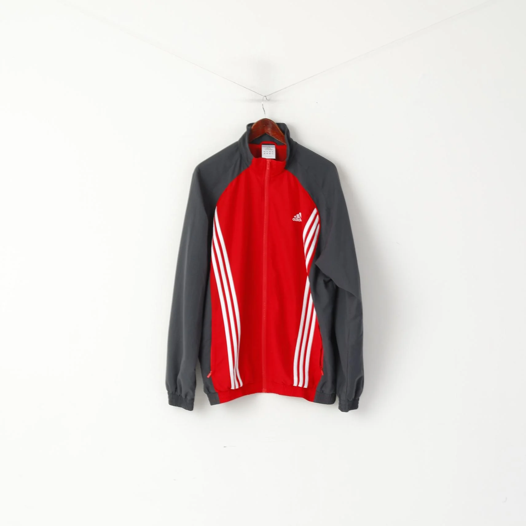 Adidas Men 186 XL Jacket Red Bomber Vintage Full Zipper Activewear Sport Top - Image 2