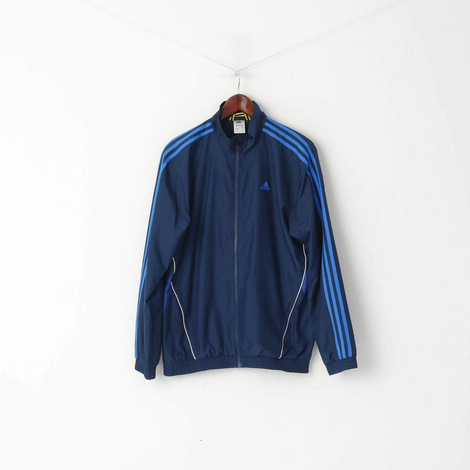 Adidas Men 38/40 M Jacket Navy Training Activewear Bomber Zip Up Top - Image 2