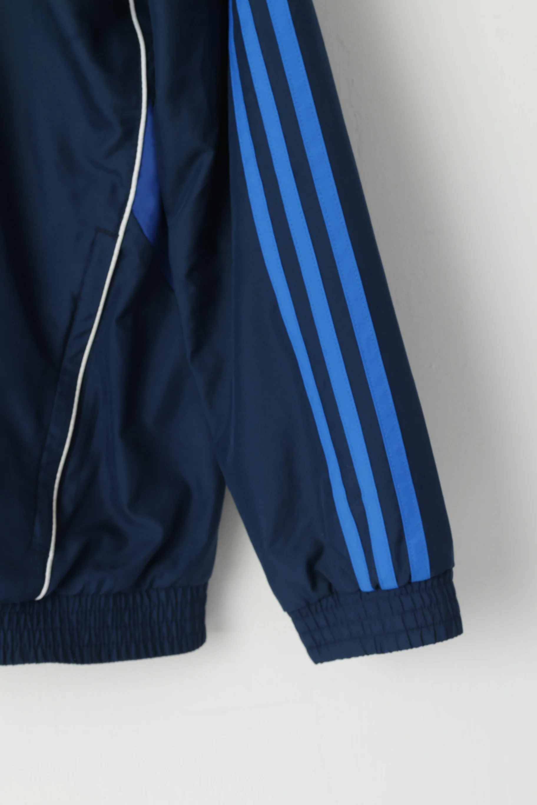 Adidas Men 38/40 M Jacket Navy Training Activewear Bomber Zip Up Top - Image 4