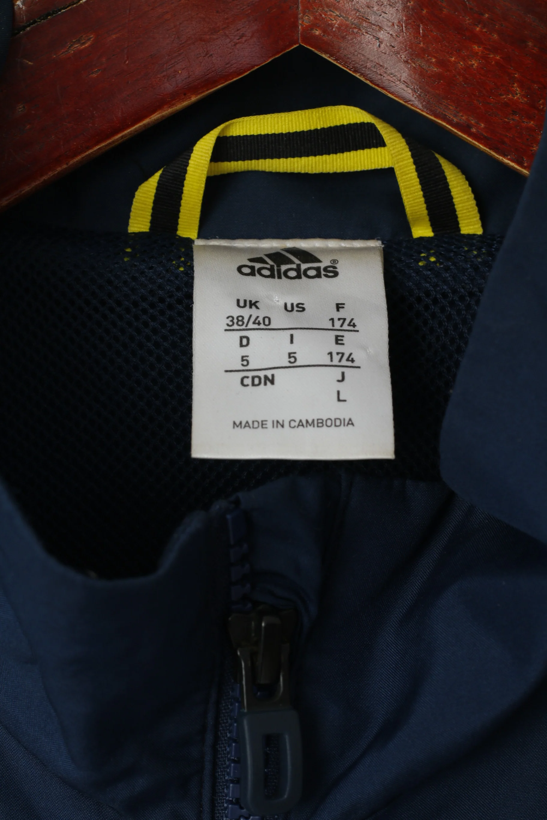 Adidas Men 38/40 M Jacket Navy Training Activewear Bomber Zip Up Top - Image 5