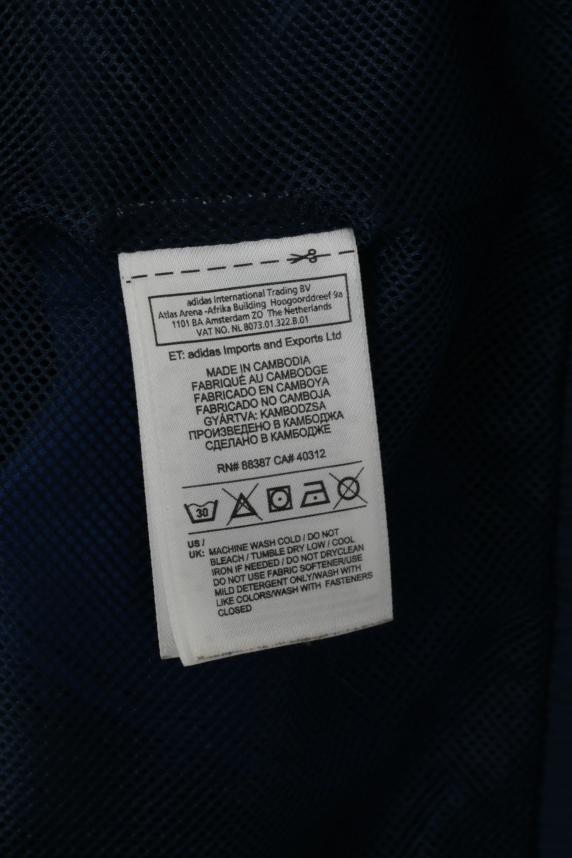 Adidas Men 38/40 M Jacket Navy Training Activewear Bomber Zip Up Top - Image 6