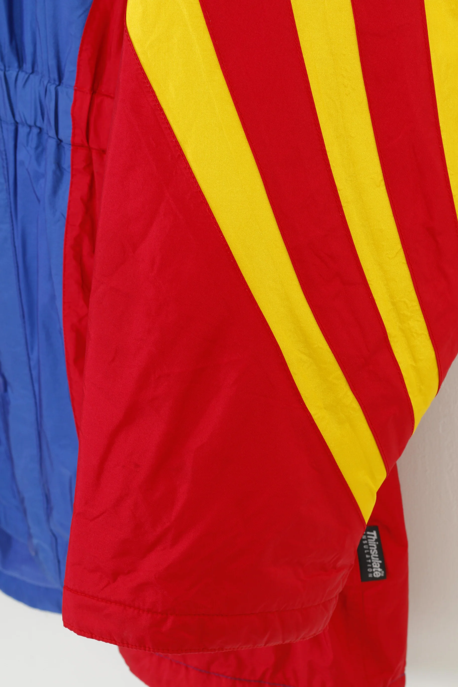 Adidas Men 186 L Jacket Blue Vintage Parka Full Zipper Hidden Hood Nylon 90s Top - Image 4