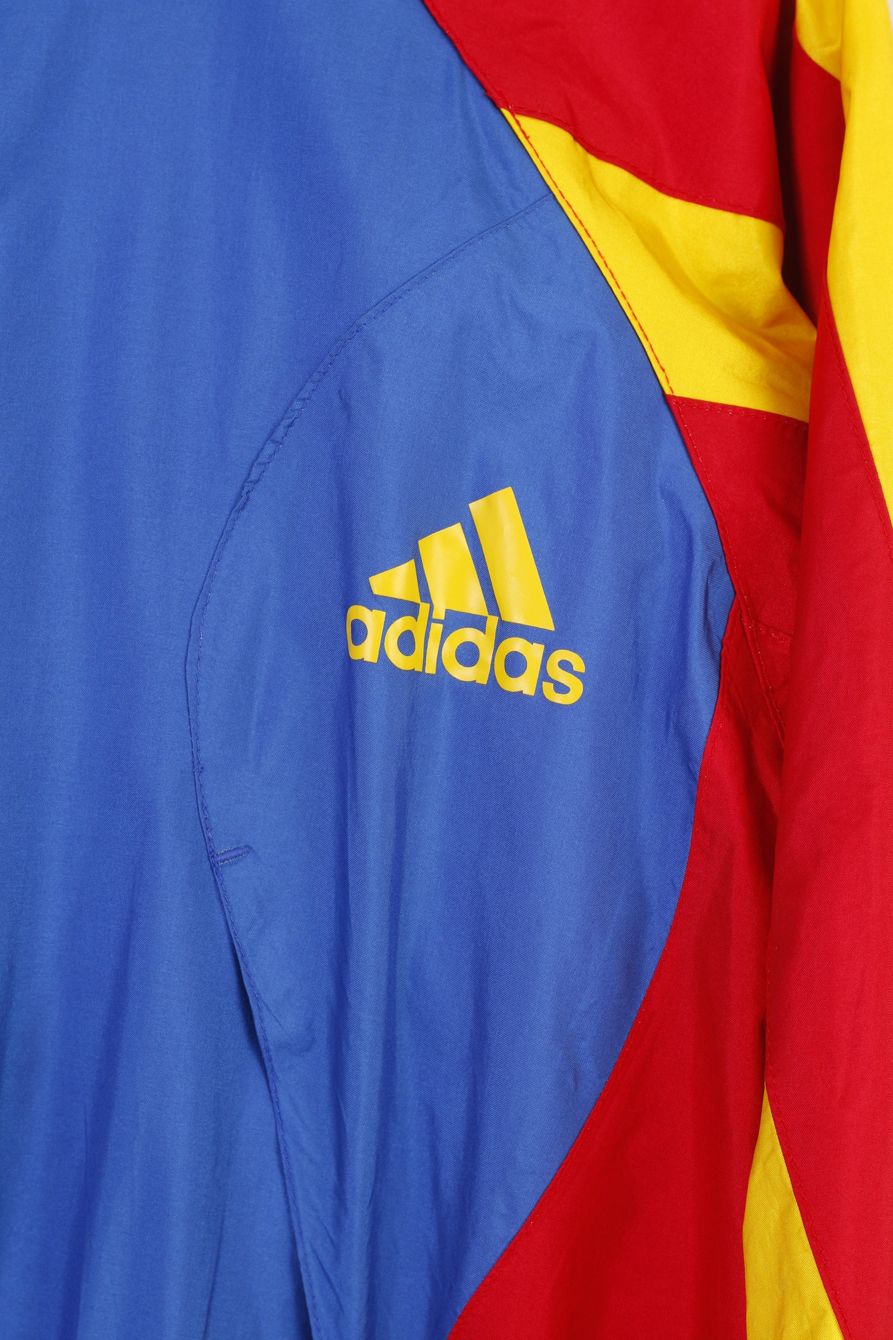 Adidas Men 186 L Jacket Blue Vintage Parka Full Zipper Hidden Hood Nylon 90s Top - Image 5
