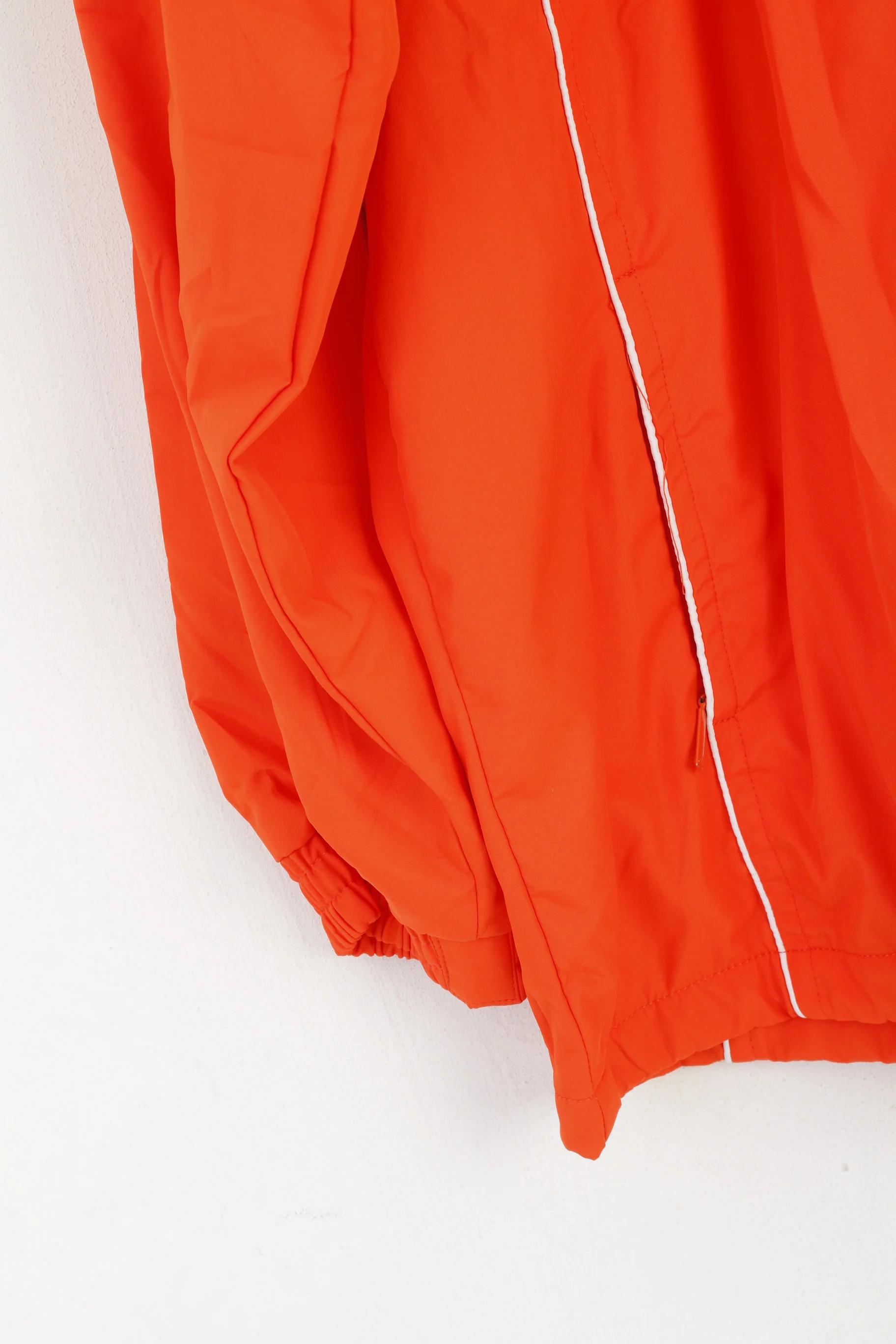 Adidas Men L 182 Jacket Orange Vintage Hooded Sportswear Full Zip Top - Image 4