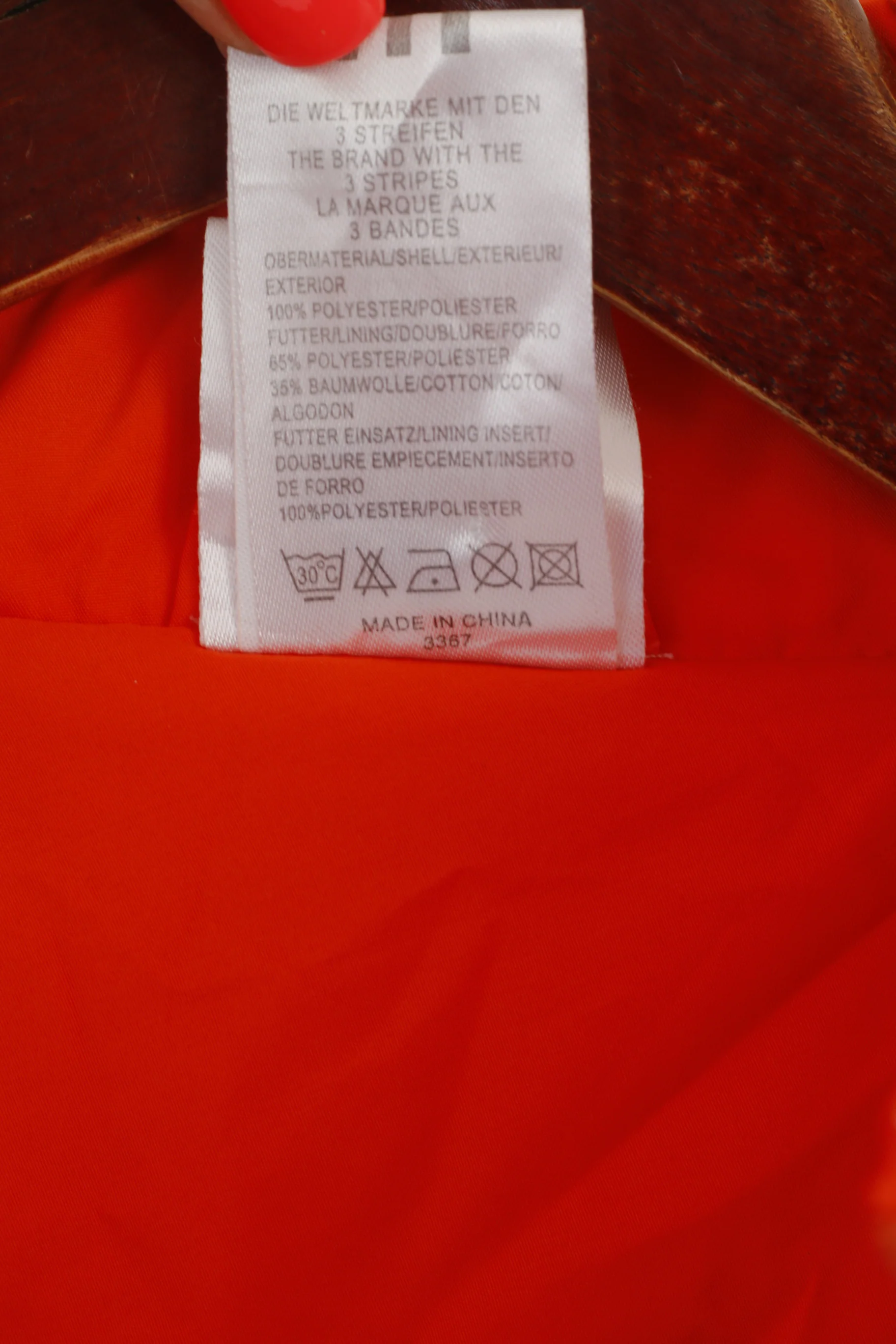 Adidas Men L 182 Jacket Orange Vintage Hooded Sportswear Full Zip Top - Image 7