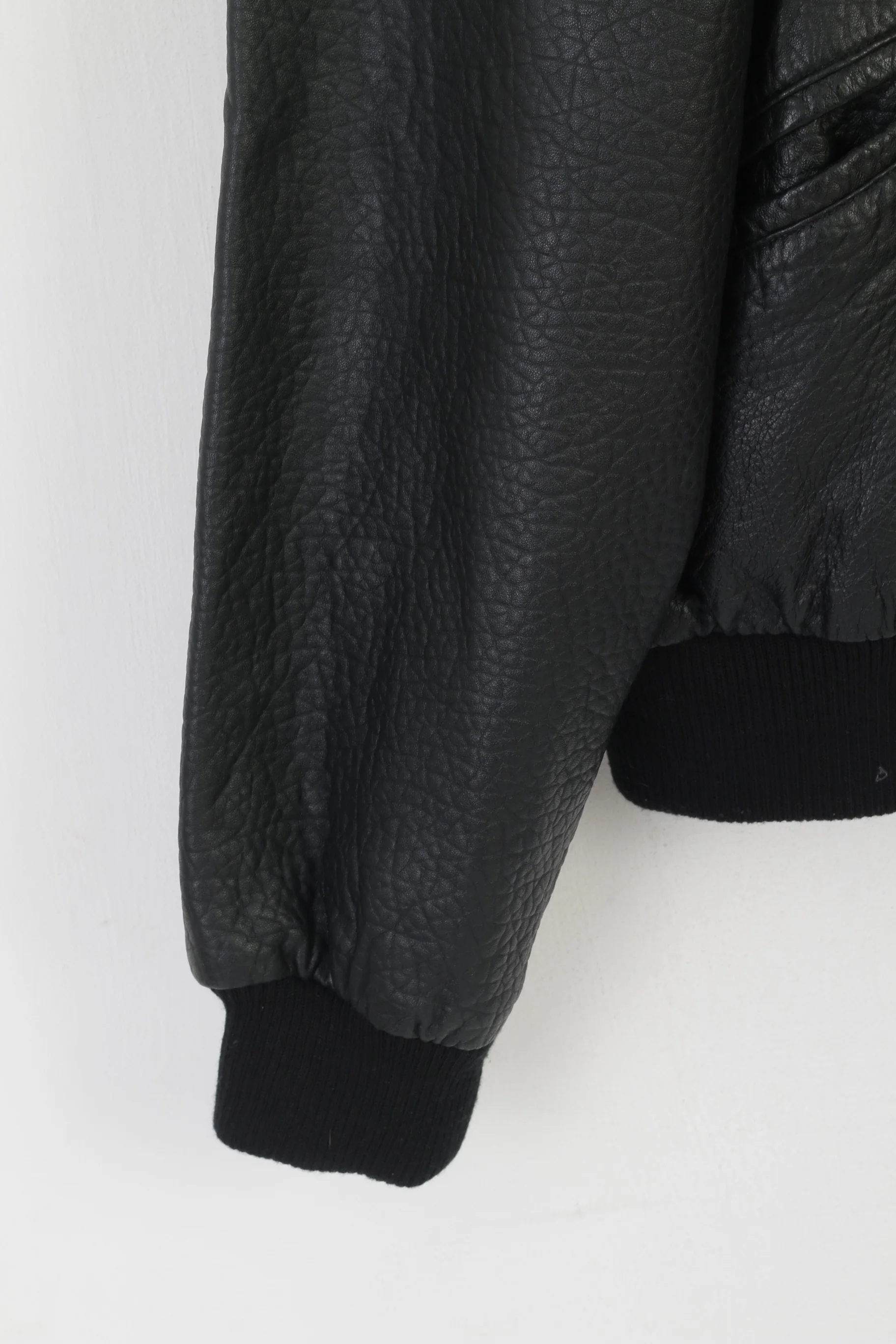Adidas Men L 192 Leather Jacket Black Olympic Collection 1932 Los Angeles Vintage Top - Image 4