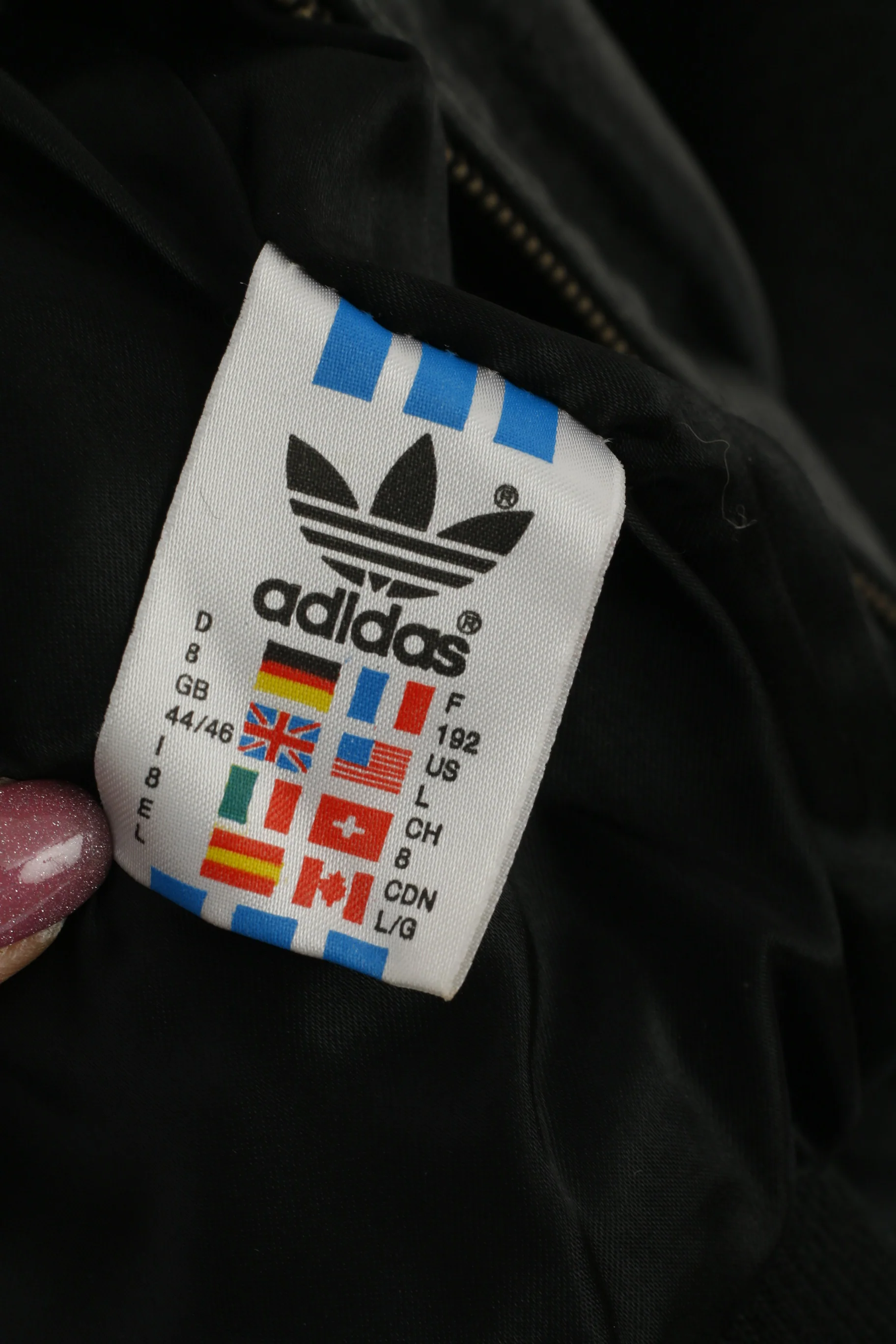 Adidas Men L 192 Leather Jacket Black Olympic Collection 1932 Los Angeles Vintage Top - Image 7