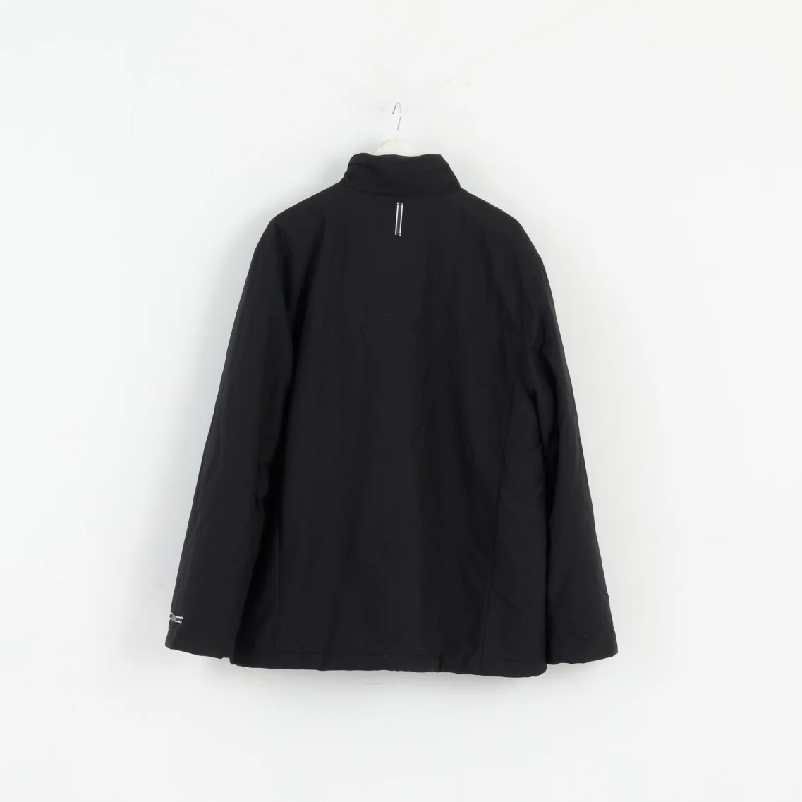 Adidas Men L Jacket Black Nylon Waterproof Full Zipper Multi Pocket Top - Image 8