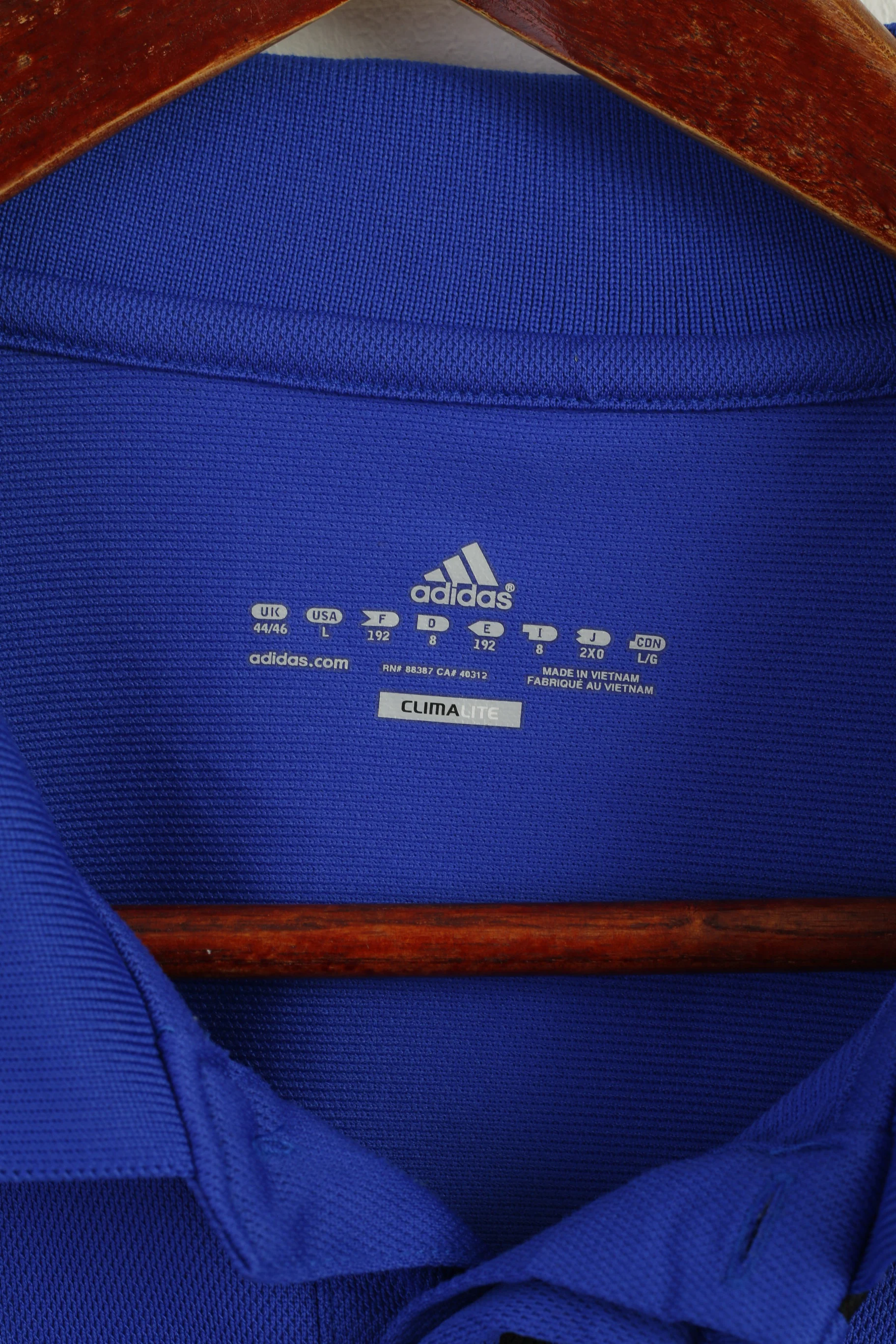 Adidas Men L Polo Shirt Blue West Bromwich Albion Football  Jersey Training Top - Image 3