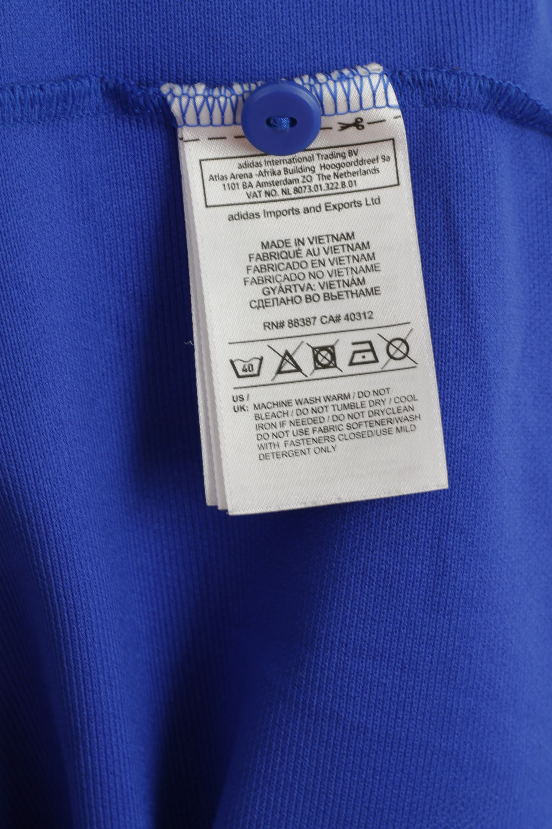 Adidas Men L Polo Shirt Blue West Bromwich Albion Football  Jersey Training Top - Image 4