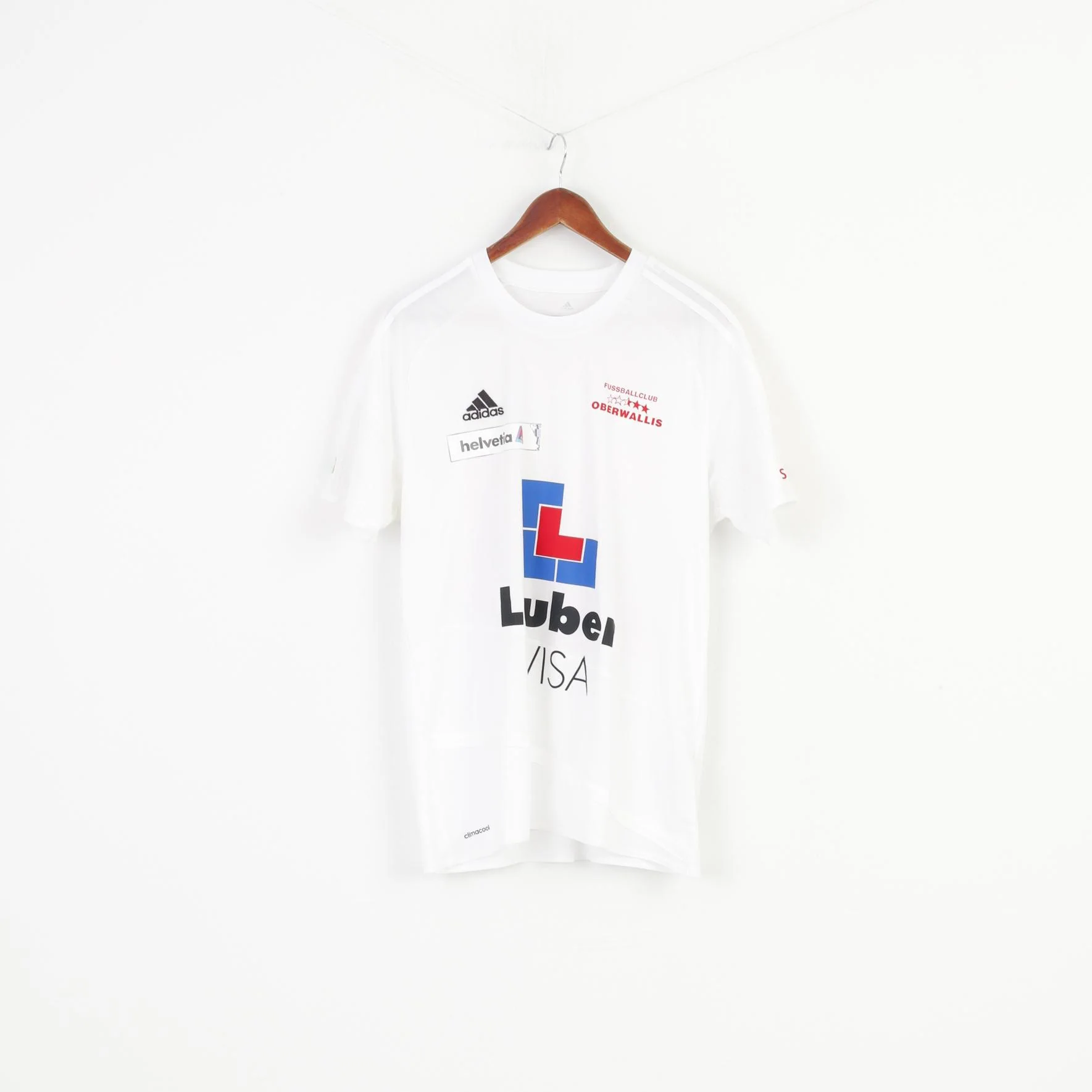 ADIDAS Men L Shirt Climacool Sportswear White Football Training Top