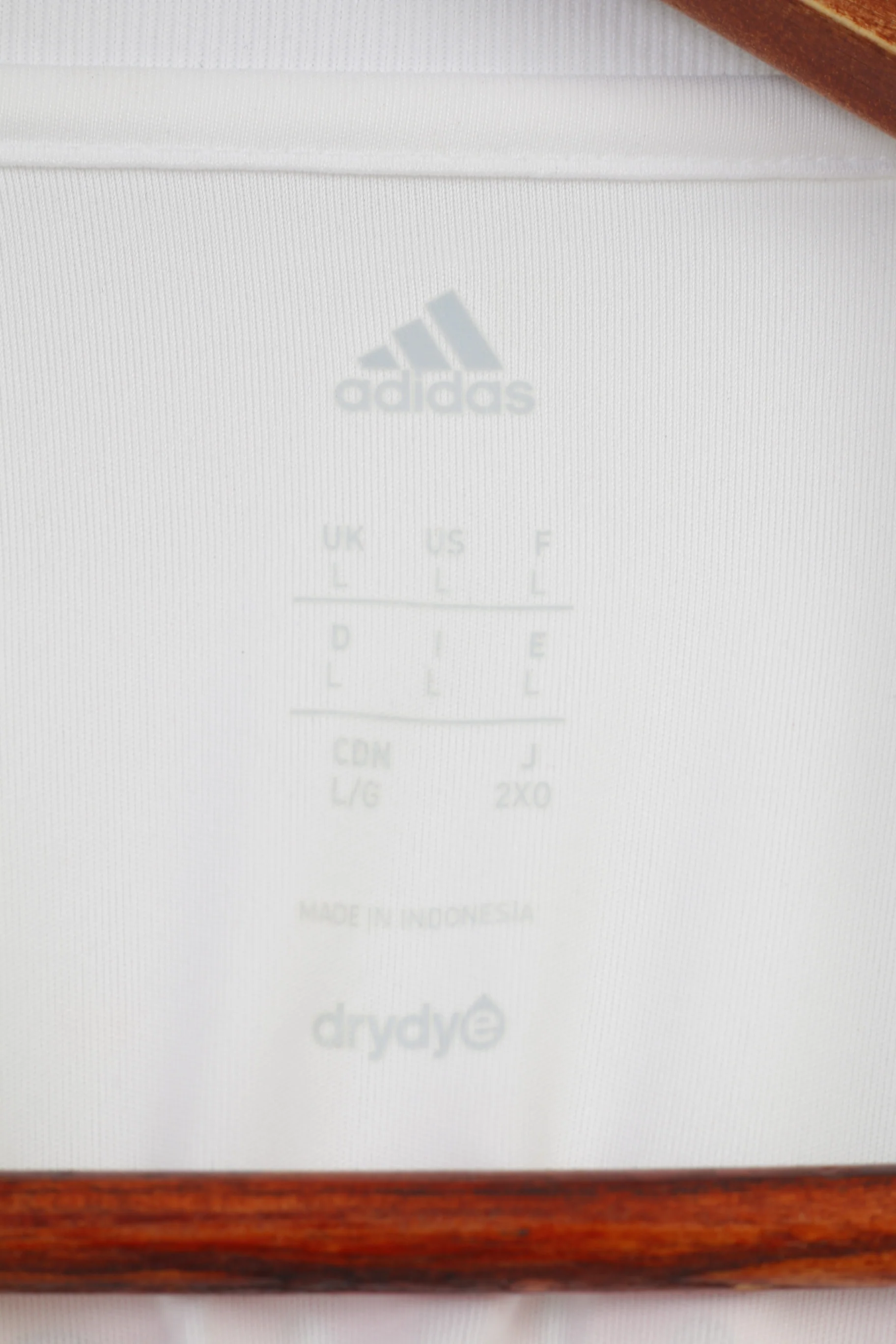 ADIDAS Men L Shirt Climacool Sportswear White Football Training Top - Image 4