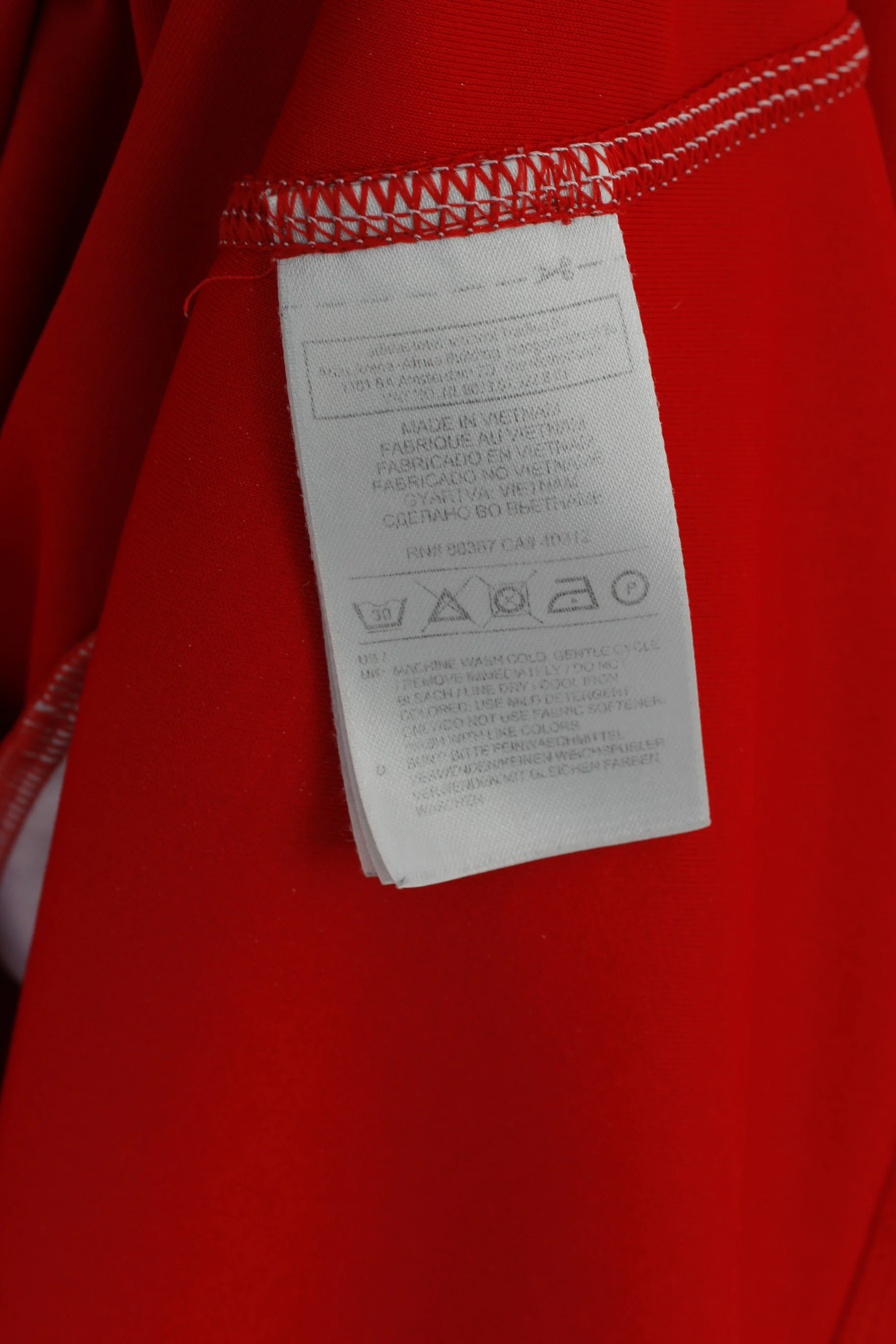 Adidas Men L Shirt Red Sportswear Vintage Training Gym Jersey Top - Image 5