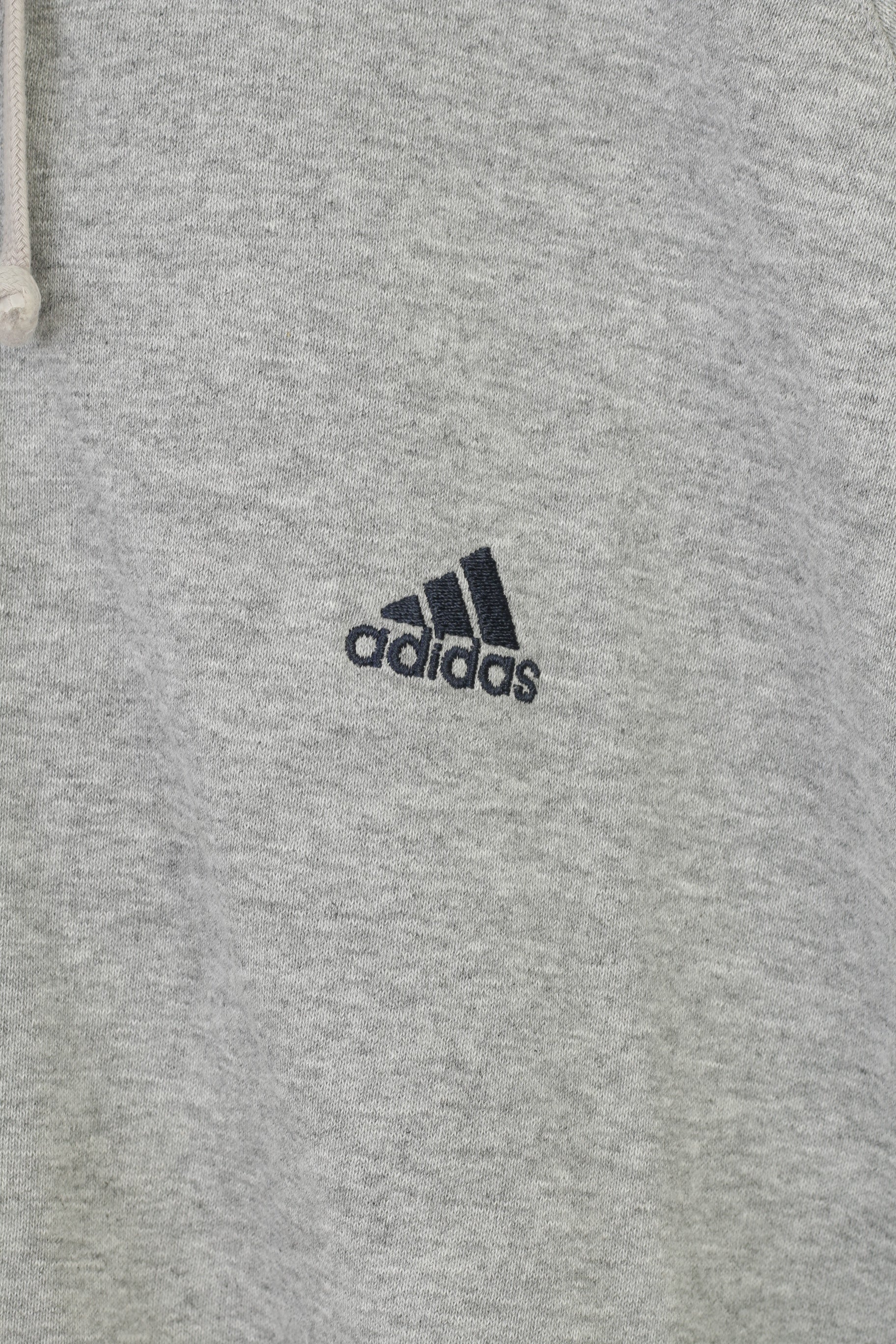 Adidas Men L Sweatshirt Grey Cotton Spar Stars Squad Hoodie Full Zipper Vintage Top - Image 5
