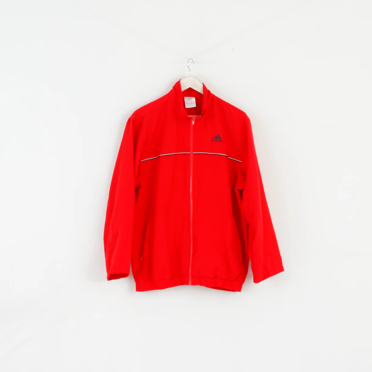 Adidas Men M 180 Jacket Red Activewear Full Zipper Mesh Lined Sport Top - Image 2