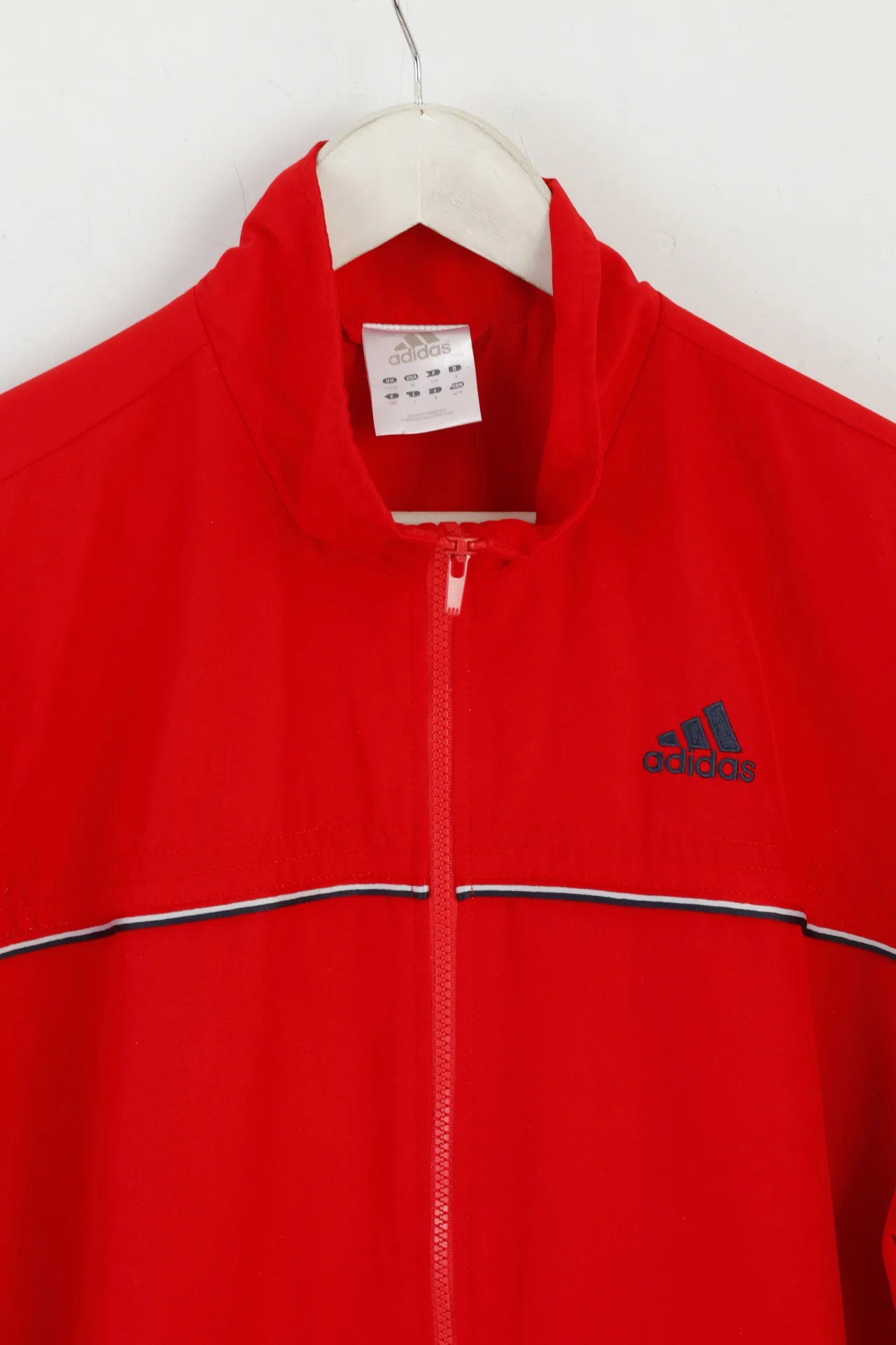 Adidas Men M 180 Jacket Red Activewear Full Zipper Mesh Lined Sport Top - Image 3