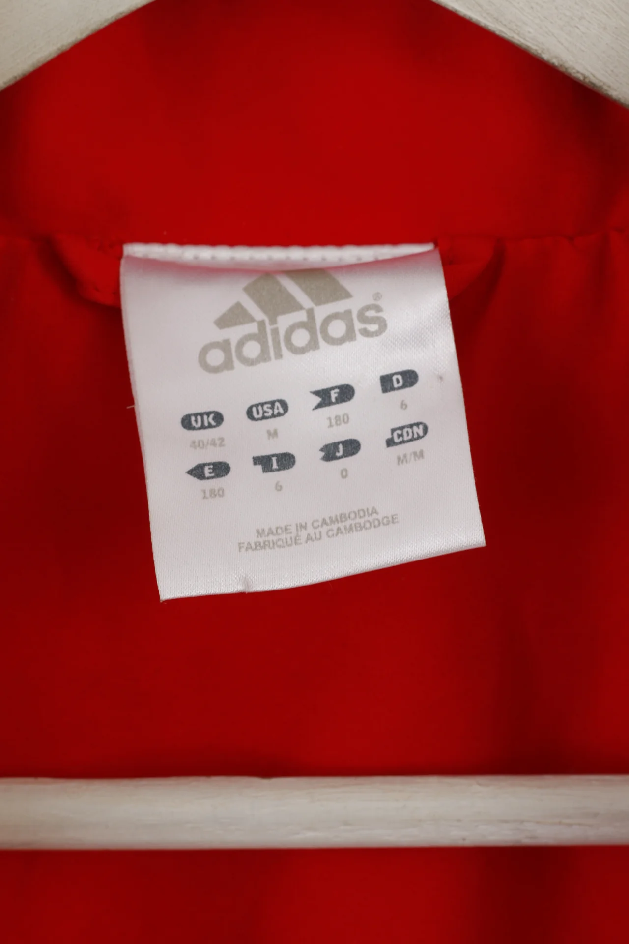Adidas Men M 180 Jacket Red Activewear Full Zipper Mesh Lined Sport Top - Image 5