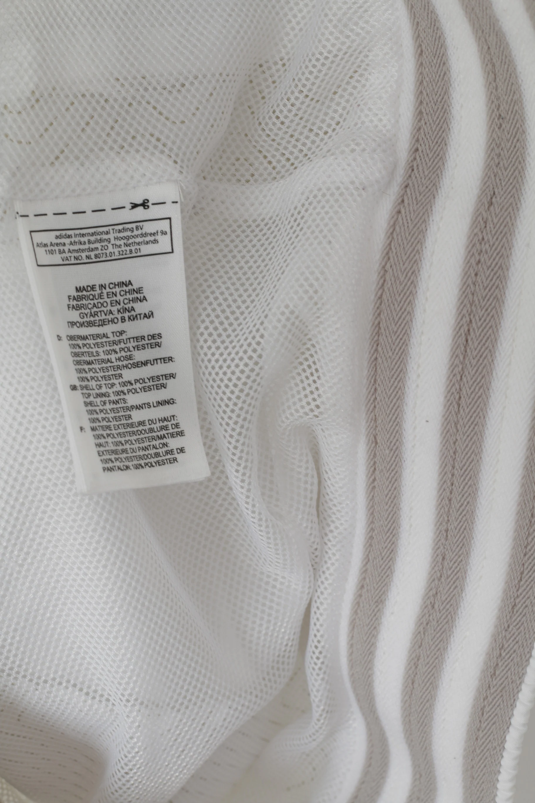 Adidas Men M 180 Jacket White Shiny Bomber Activewear Full Zipper Mesh Lined Top - Image 6