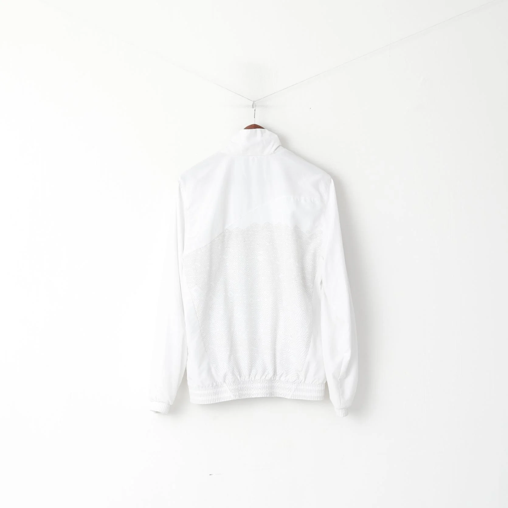 Adidas Men M 180 Jacket White Shiny Bomber Activewear Full Zipper Mesh Lined Top - Image 7